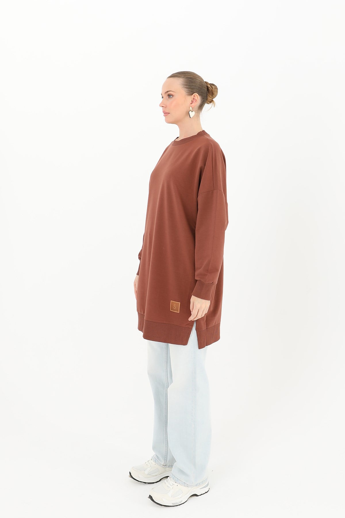 Kadın Basic Tunic - 30644TUN - Kahverengi Tunik Soul 