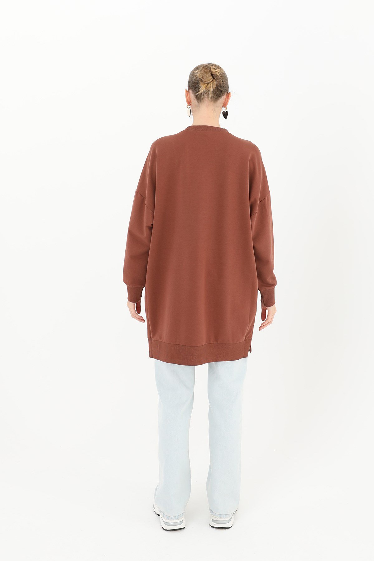Kadın Basic Tunic - 30644TUN - Kahverengi Tunik Soul 