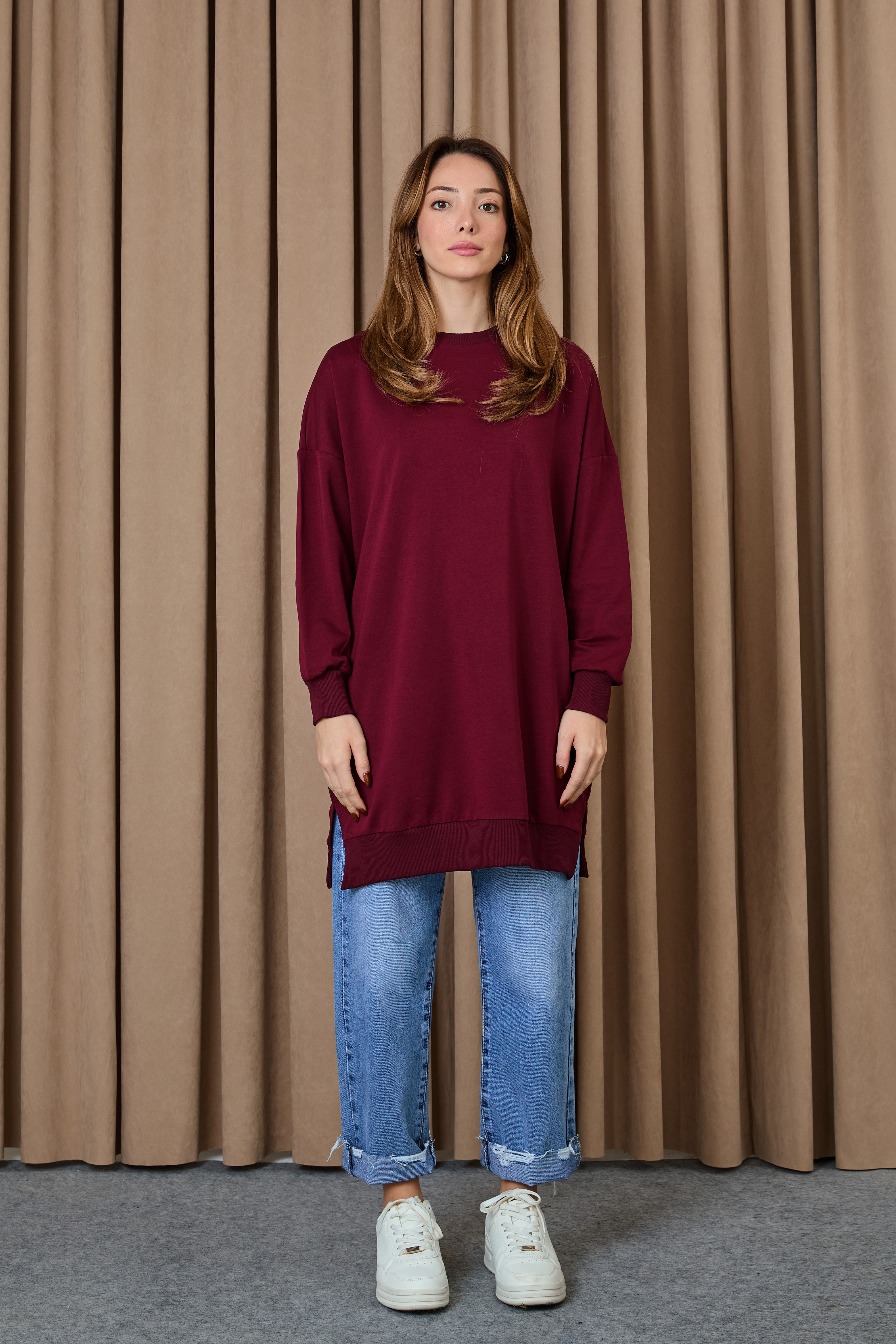 Kadın Basic Tunic - 30644TUN - Kırmızı Tunik Soul 