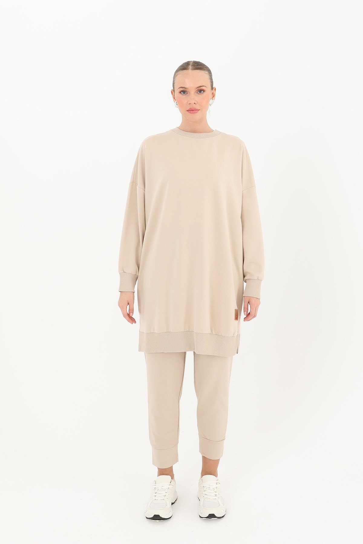 Kadın Basic Tunic - 30644TUN Koyu Bej Tunik Soul 