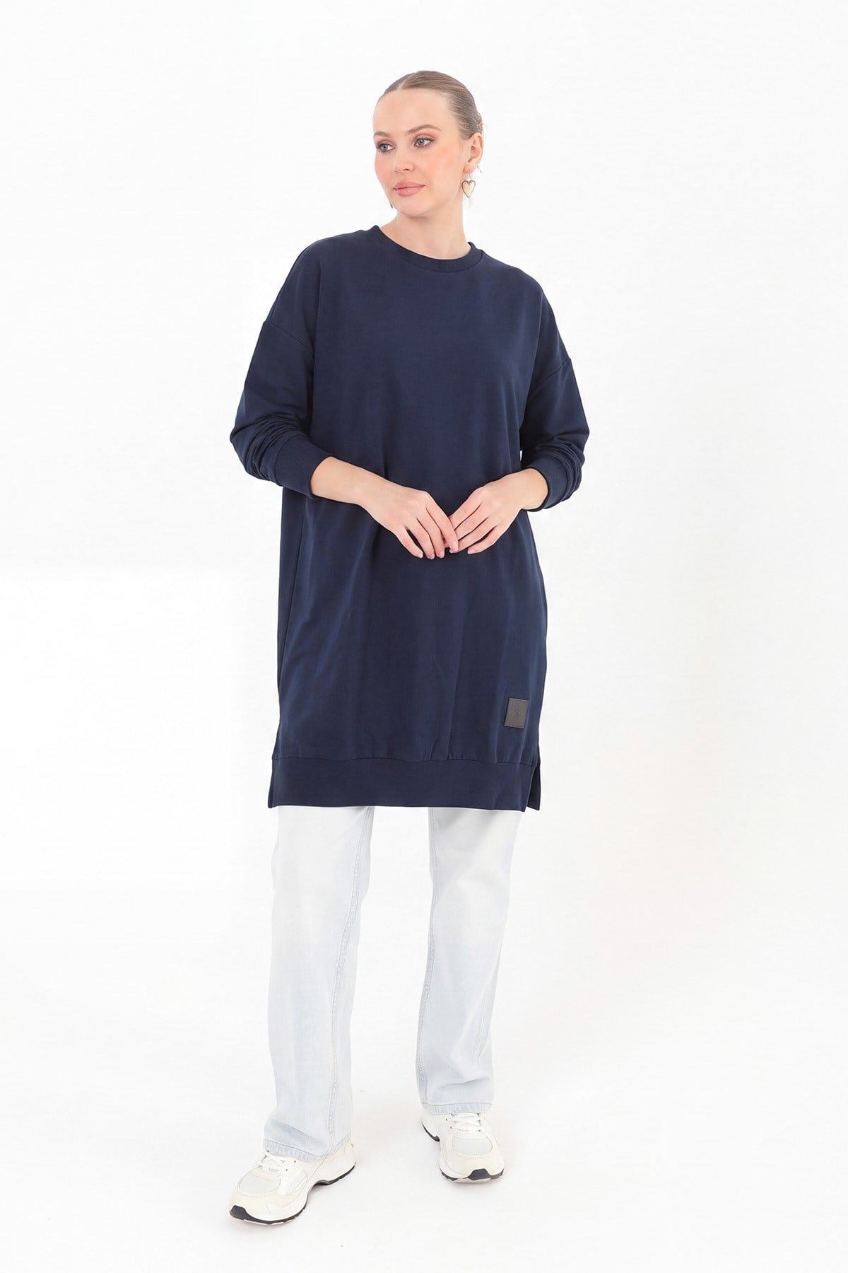 Kadın Basic Tunic - 30644TUN Lacivert Tunik Soul 