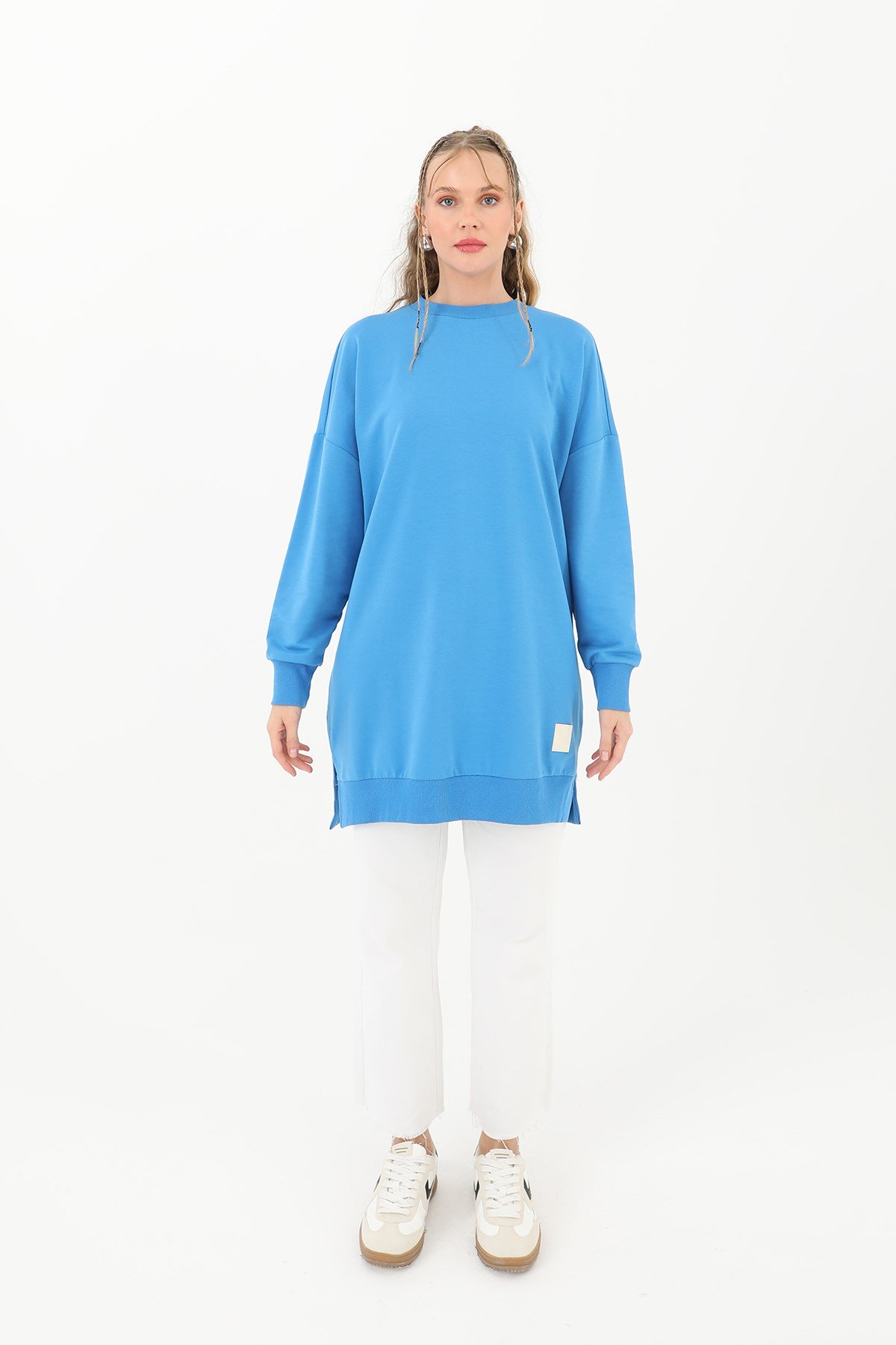 Kadın Basic Tunic - 30644TUN Mavi Tunik Soul 