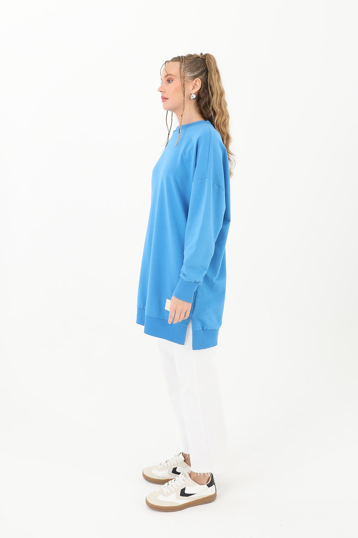 Kadın Basic Tunic - 30644TUN Mavi Tunik Soul 