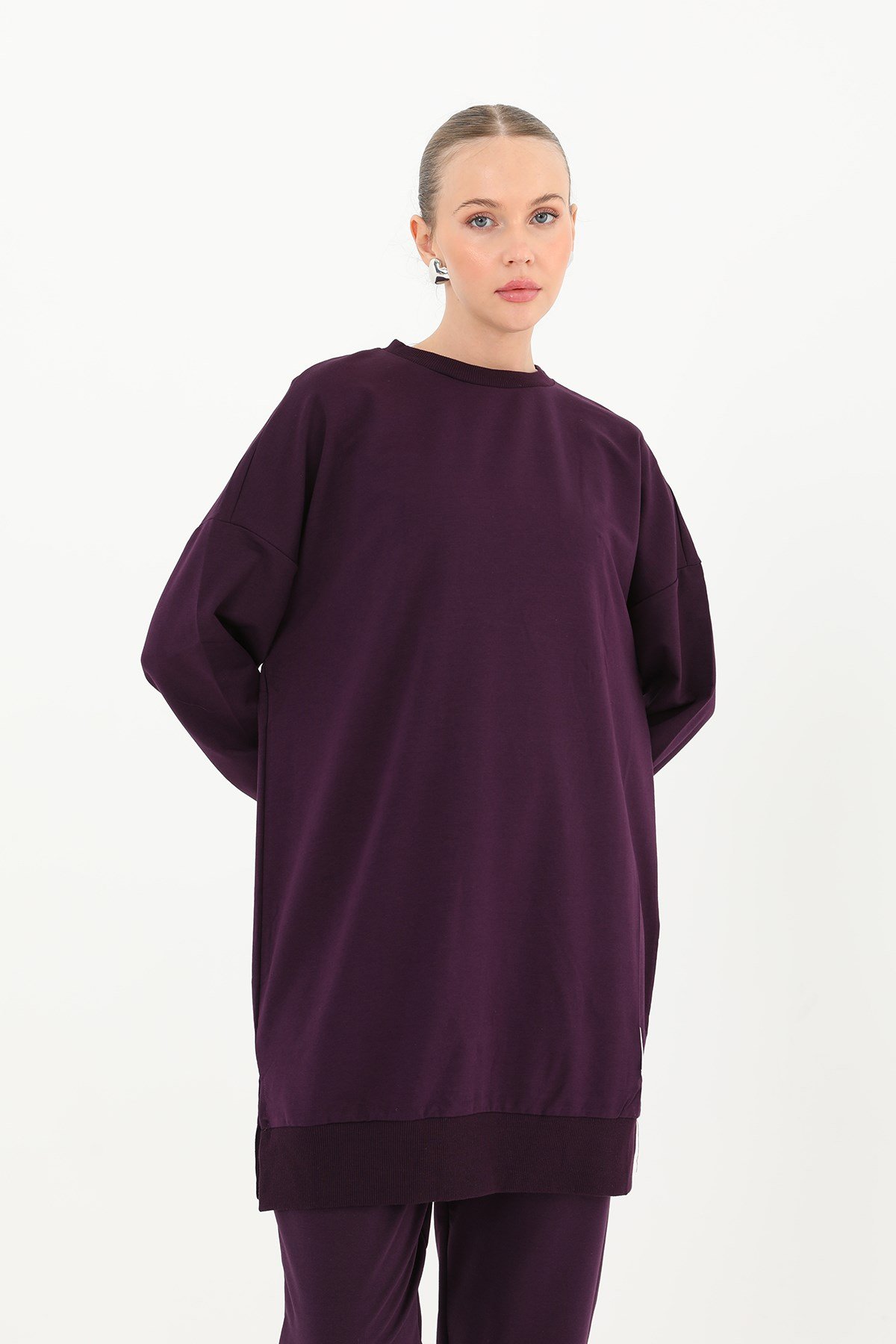 Kadın Basic Tunic - 30644TUN - Mor Tunik Soul 