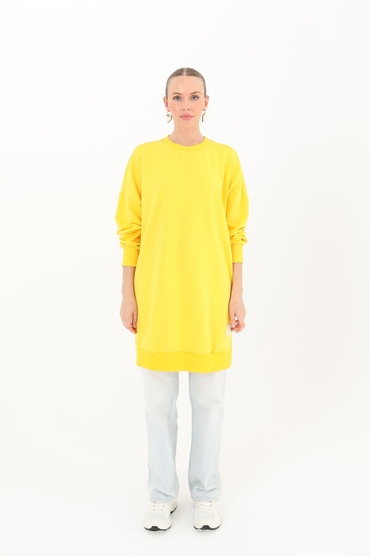 Kadın Basic Tunic - 30644TUN Sarı Tunik Soul 
