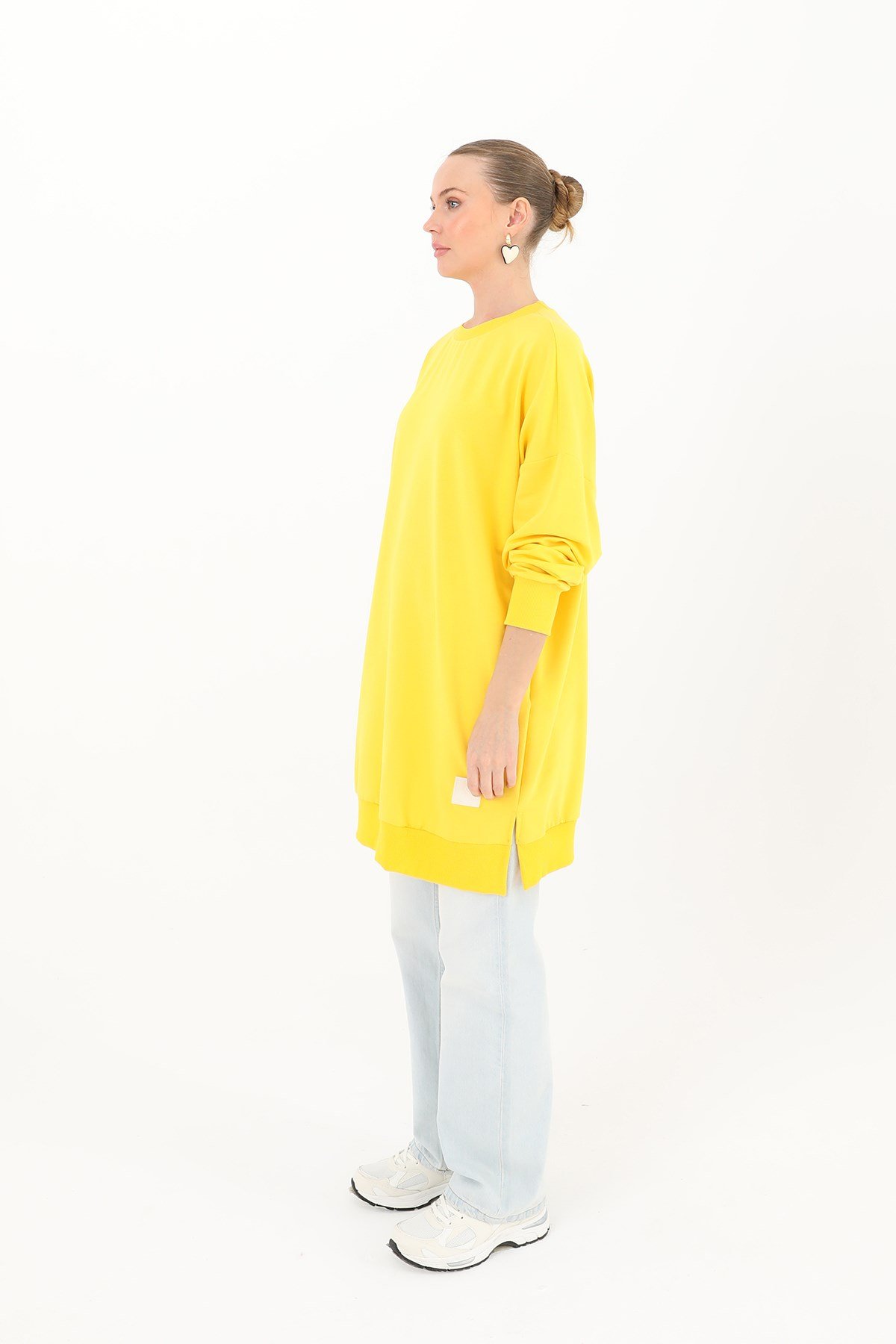 Kadın Basic Tunic - 30644TUN Sarı Tunik Soul 