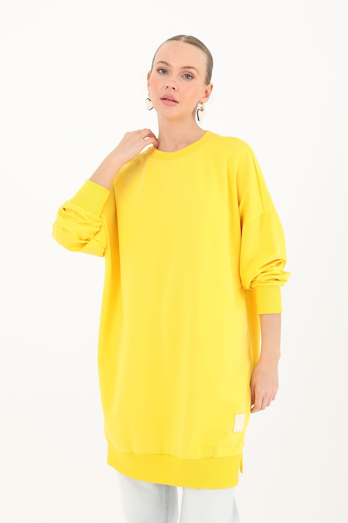 Kadın Basic Tunic - 30644TUN Sarı Tunik Soul 