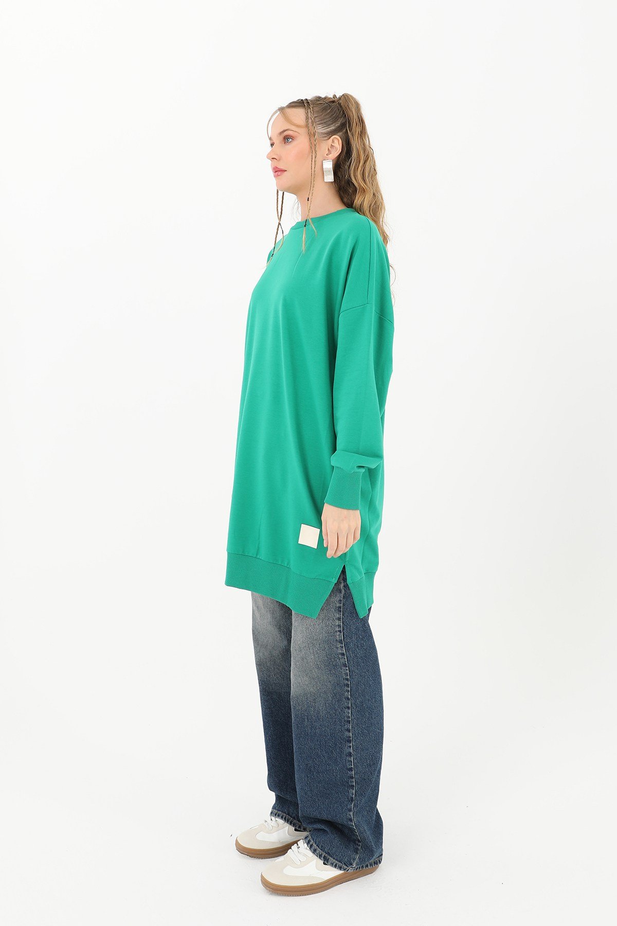 Kadın Basic Tunic - 30644TUN Yeşil Tunik Soul 