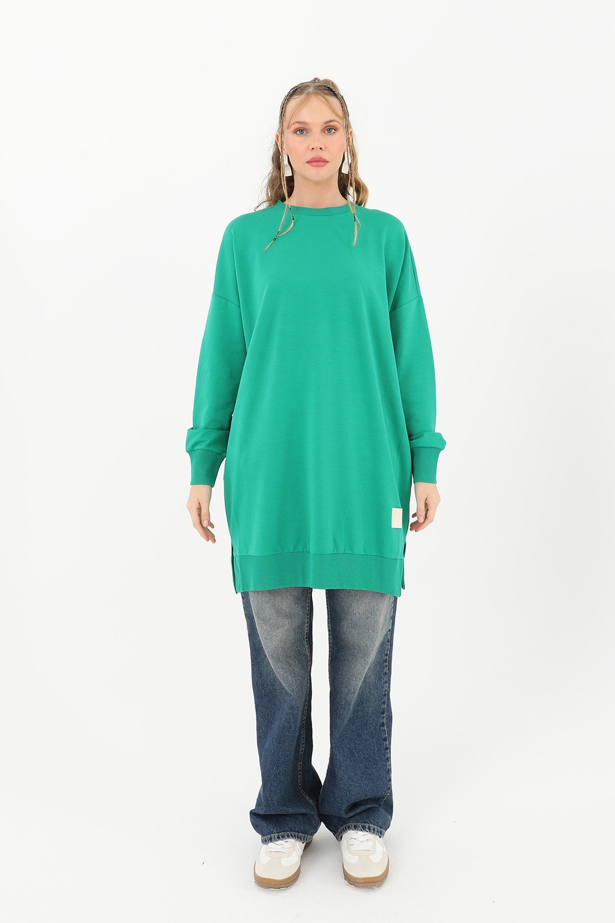 Kadın Basic Tunic - 30644TUN Yeşil Tunik Soul 