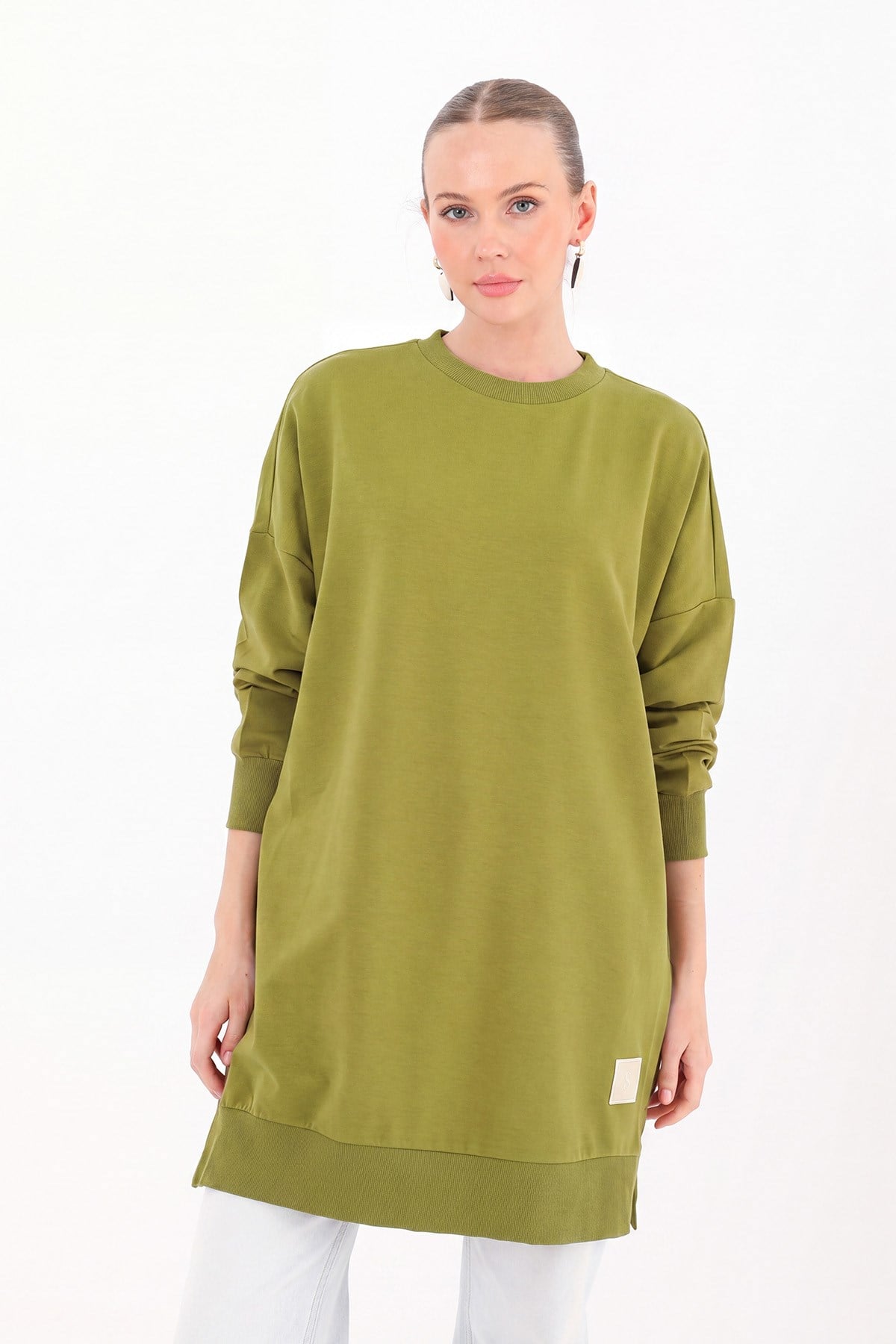 Kadın Basic Tunic - 30644TUN Zeytin Yeşili Tunik Soul 