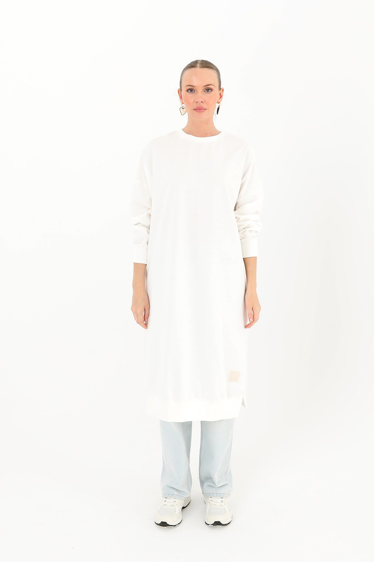 Kadın Basic Tunic - 30645TUN Ekru Tunik Soul 