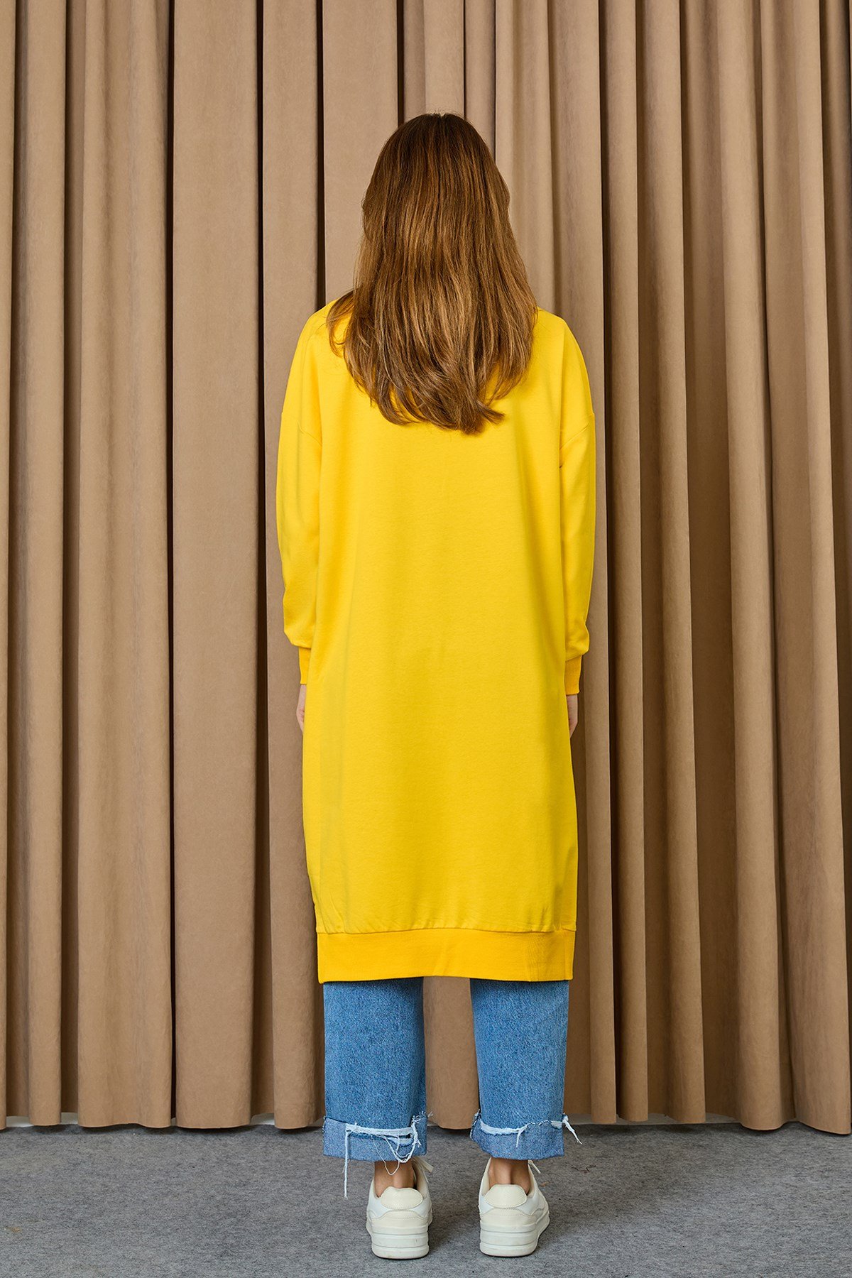 Kadın Basic Tunic - 30645TUN - Sarı Tunik Soul 