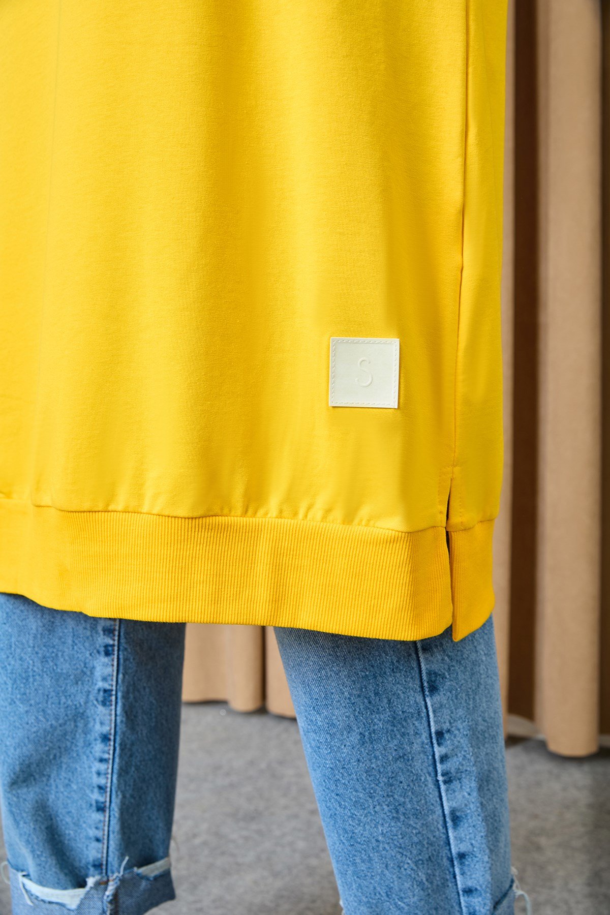 Kadın Basic Tunic - 30645TUN - Sarı Tunik Soul 