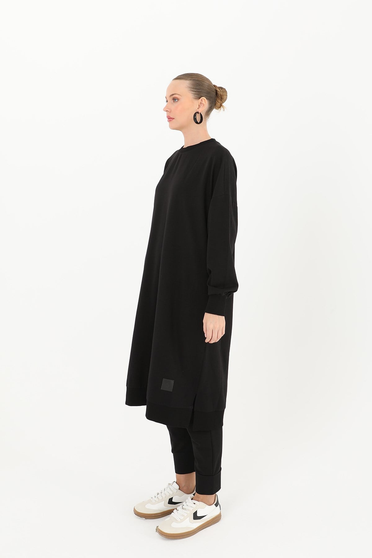 Kadın Basic Tunic - 30645TUN - Siyah Tunik Soul 