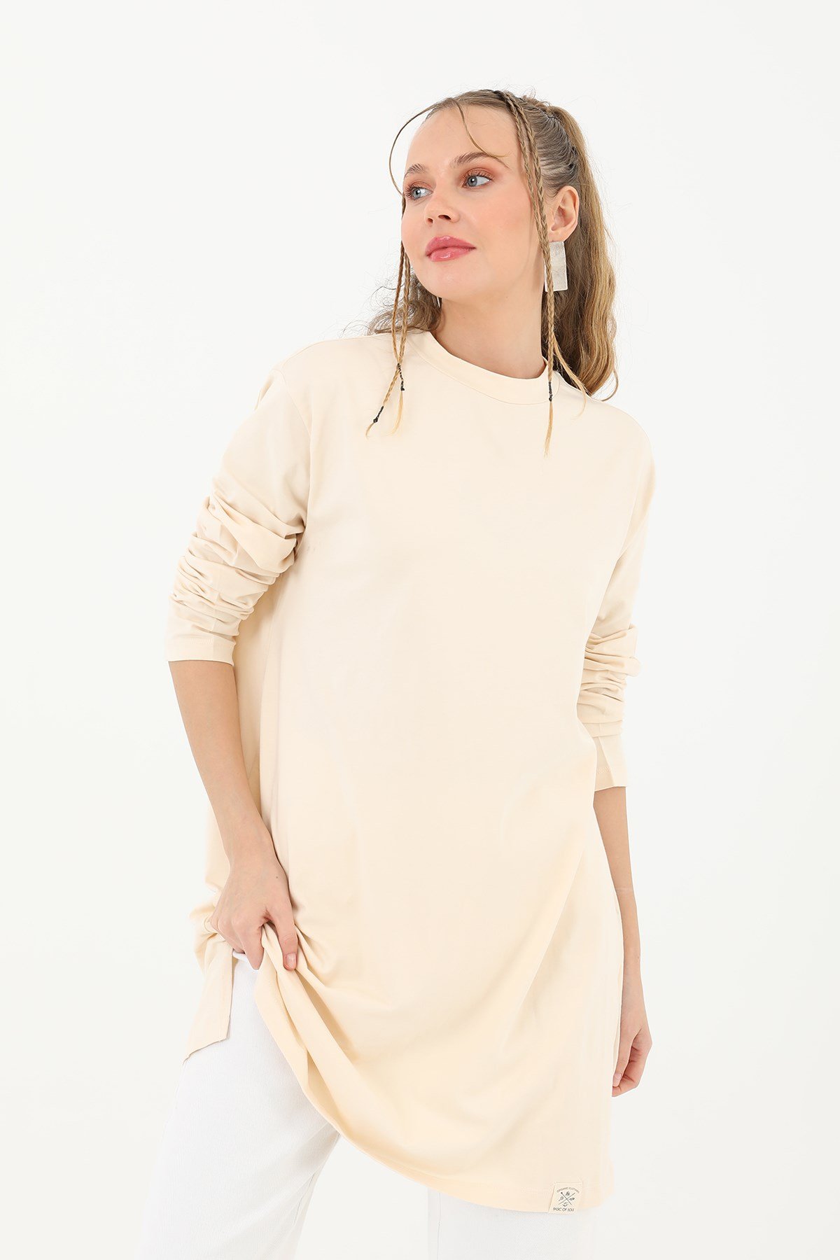 Kadın Basic Tunik - 30726TUN - Bej Tunik Soul 