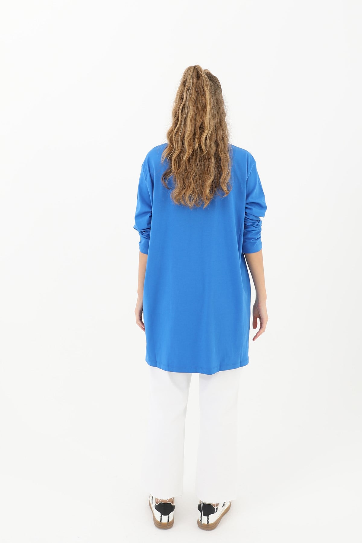 Kadın Basic Tunik - 30726TUN - Saks Mavisi Tunik Soul 