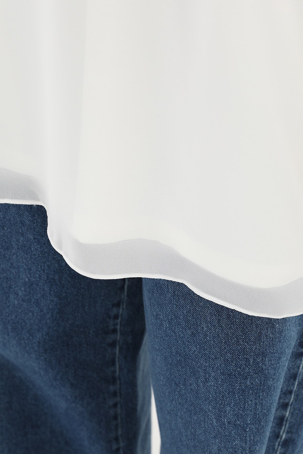 Kadın Basic Uzun T-Shirt -10271TUN Ekru Tunik Puane 