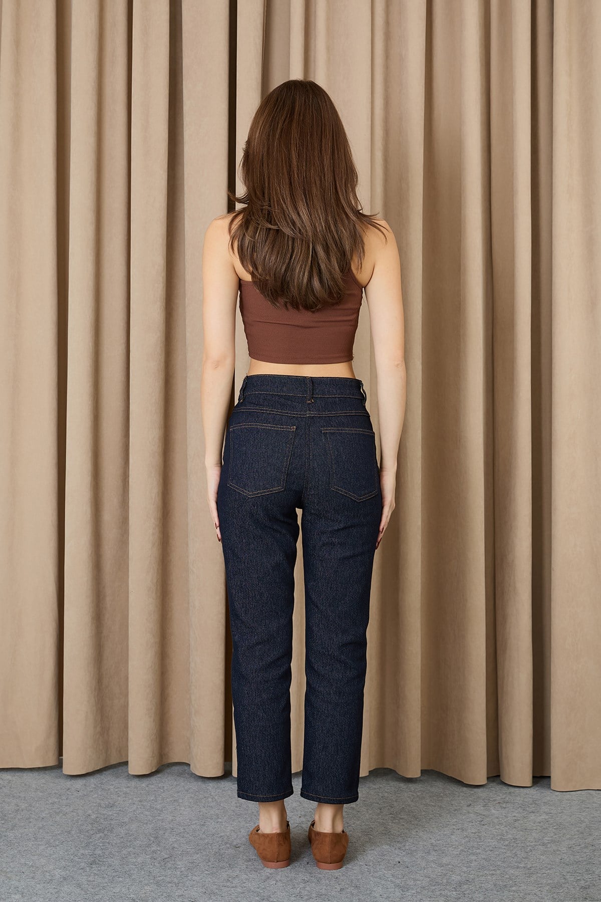 Kadın Dikiş Detaylı Denim Pantolon - 18271PNT - Lacivert Pantolon Puane 