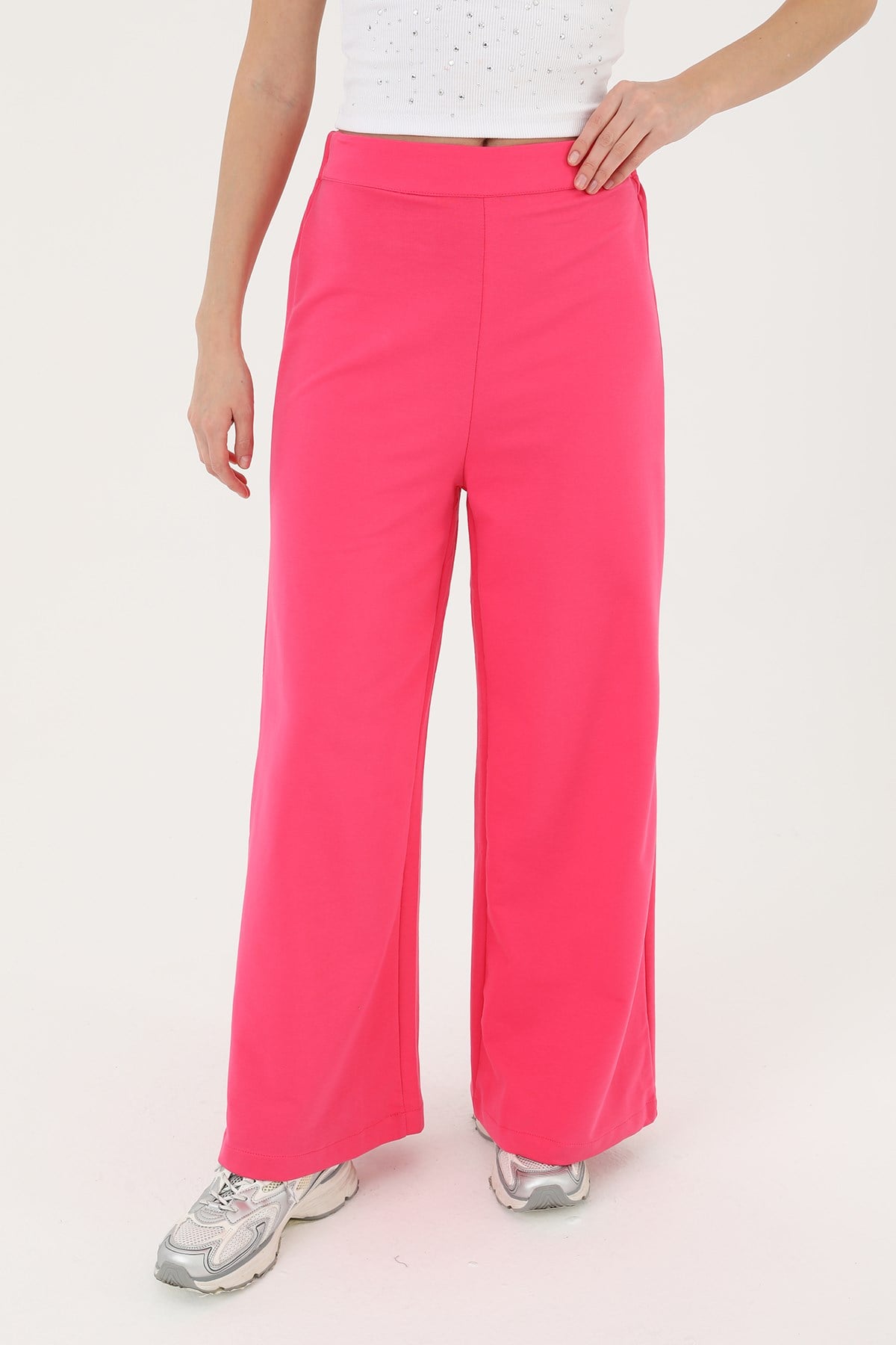 Kadın Geniş Paça Pantolon - 30007PNT Fuşya Pantolon Soul 
