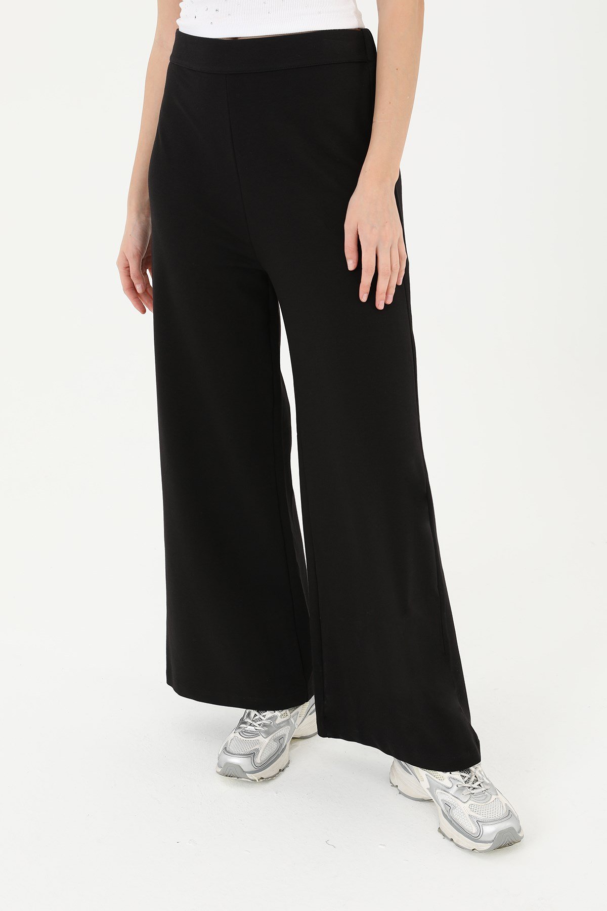 Kadın Geniş Paça Pantolon - 30007PNT - Siyah Pantolon Soul 