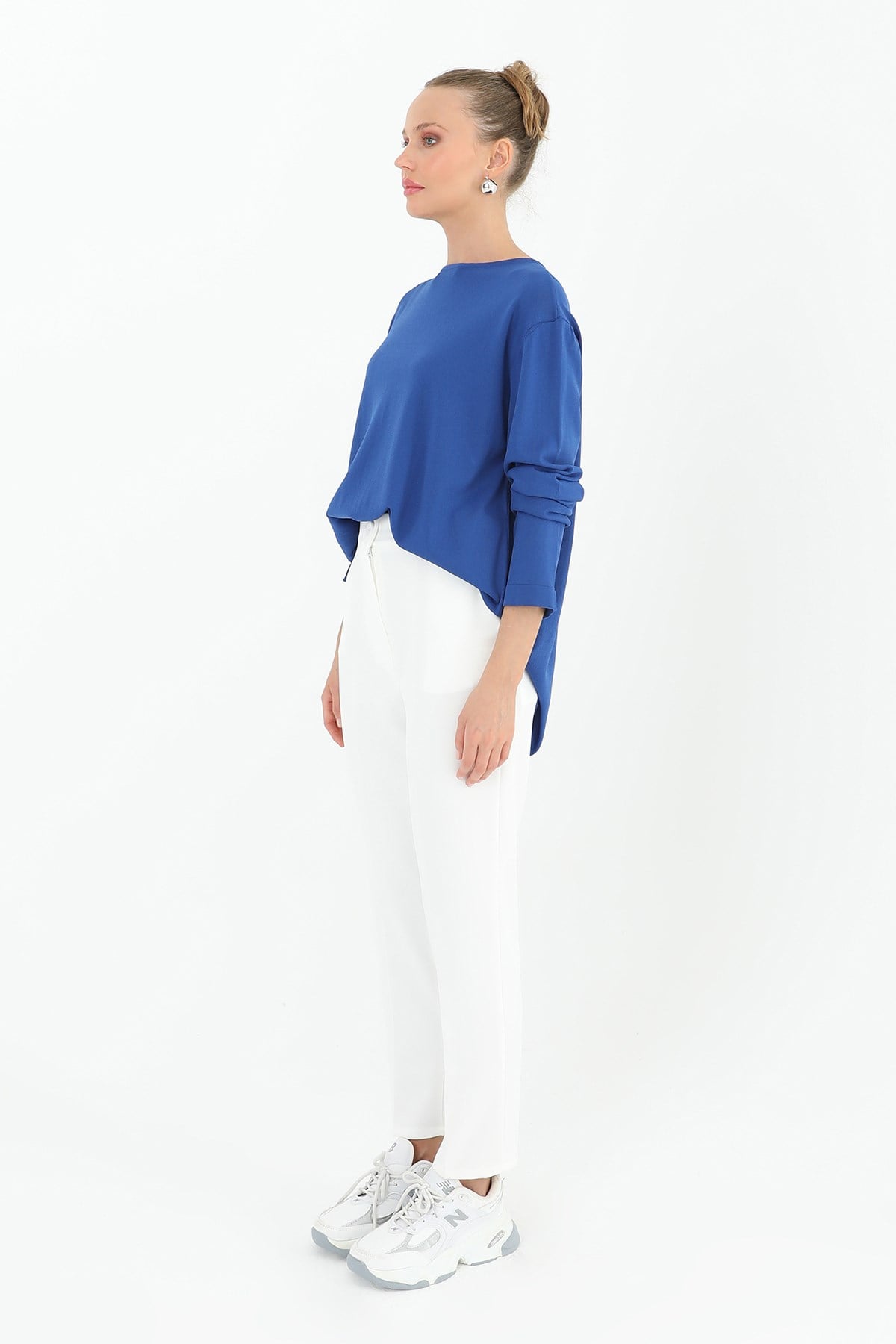 Kadın Havuç Form Kumaş Pantolon - 18118PNT - Ekru Pantolon Puane 
