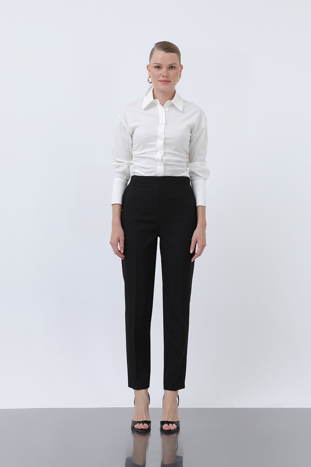 Kadın Havuç Kesim Pantolon - 18242PNT - Siyah Pantolon Puane 