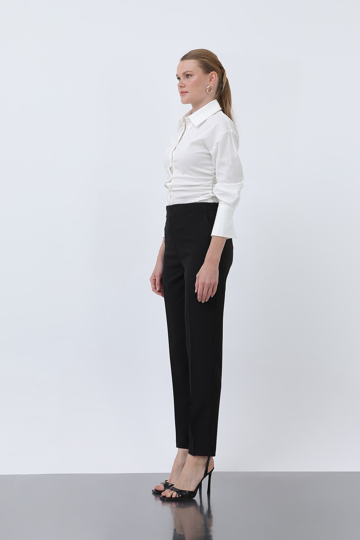 Kadın Havuç Kesim Pantolon - 18242PNT - Siyah Pantolon Puane 
