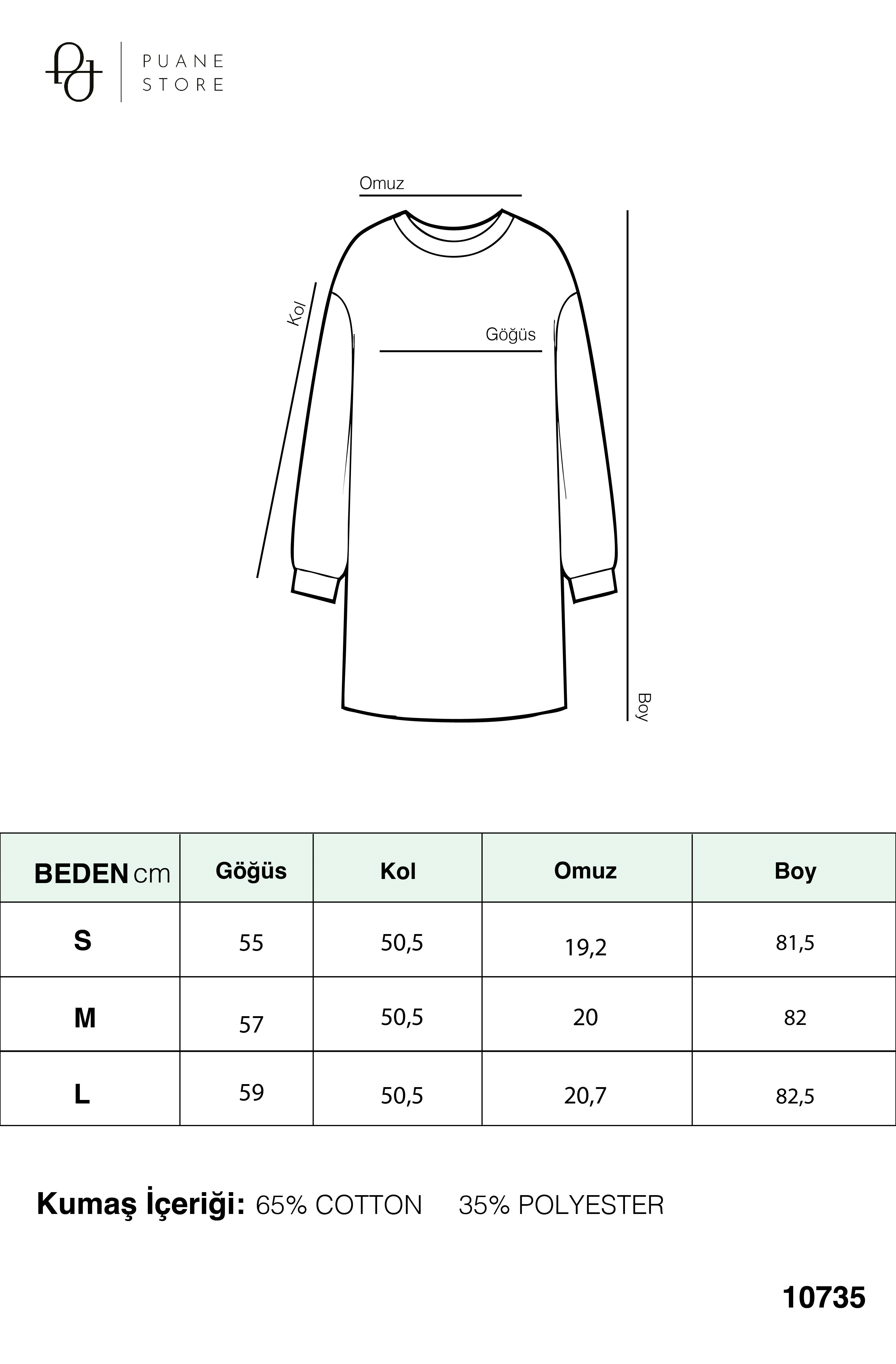 Kadın İşlemeli ve Fermuarlı Tunik - 10735TUN - Zeytin Yeşili Tunik Puane 