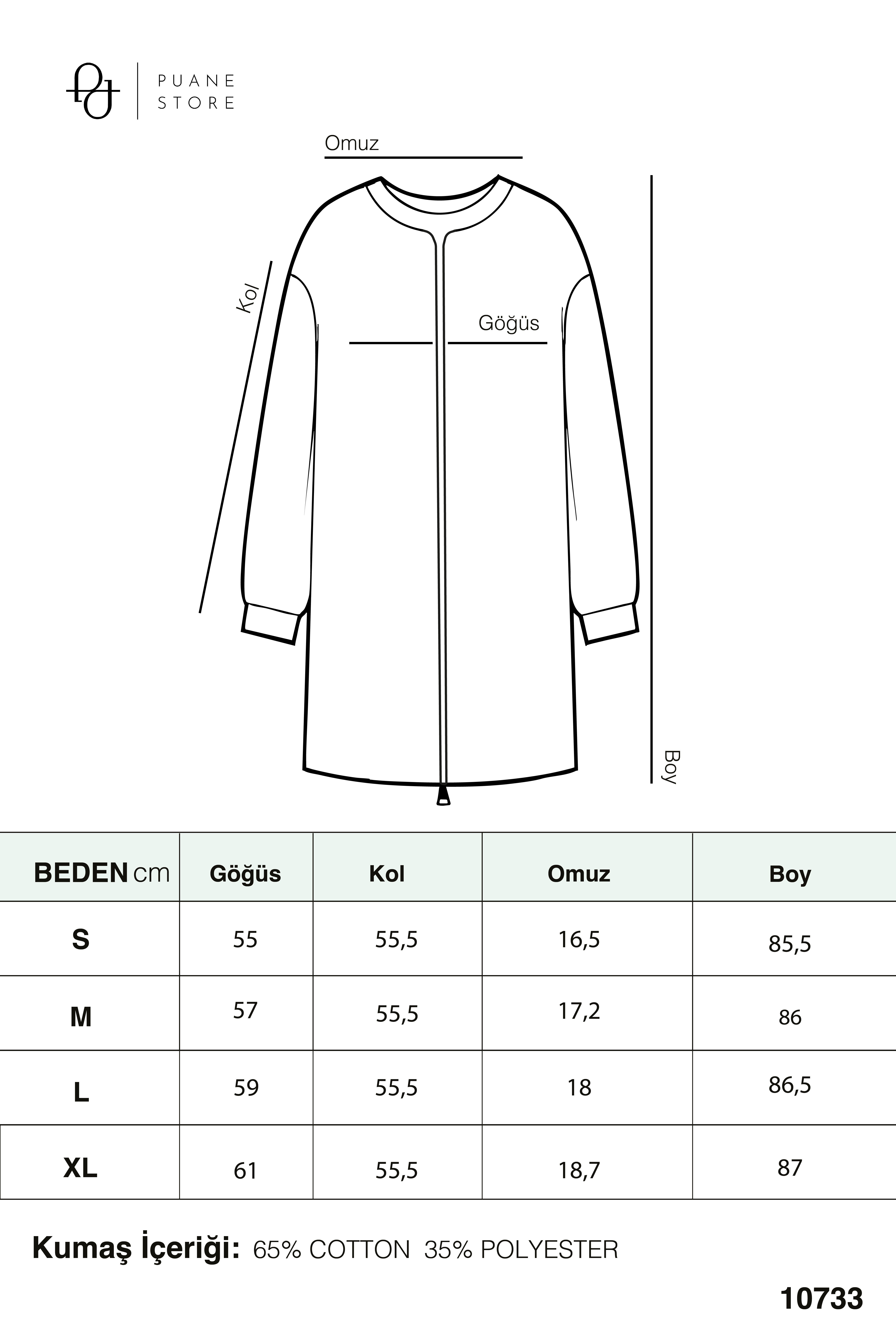 Kadın Kapüşonlu Basic Tunik - 10733TUN - Siyah Tunik Puane 