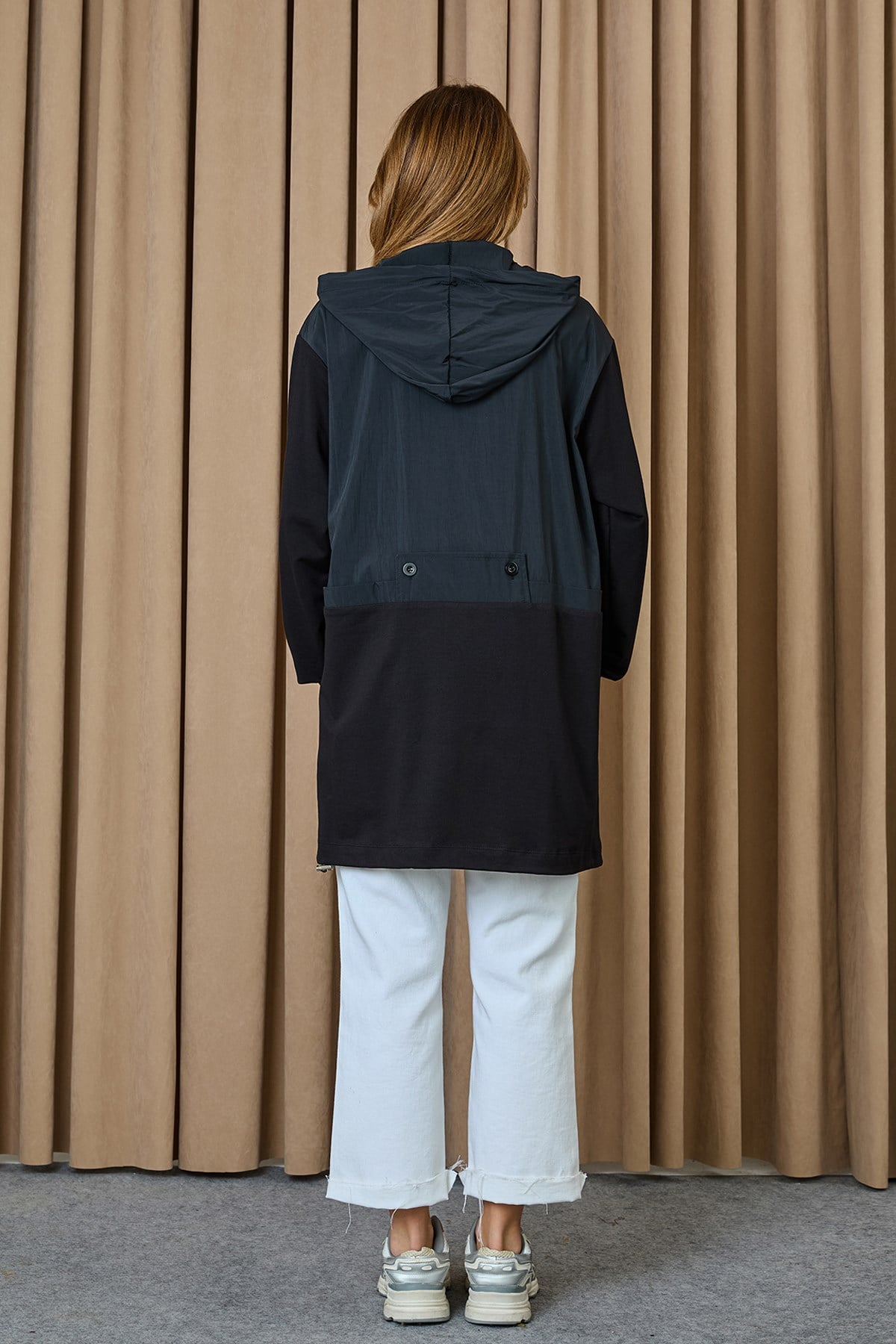 Kadın Kapüşonlu Basic Tunik - 10733TUN - Siyah Tunik Puane 