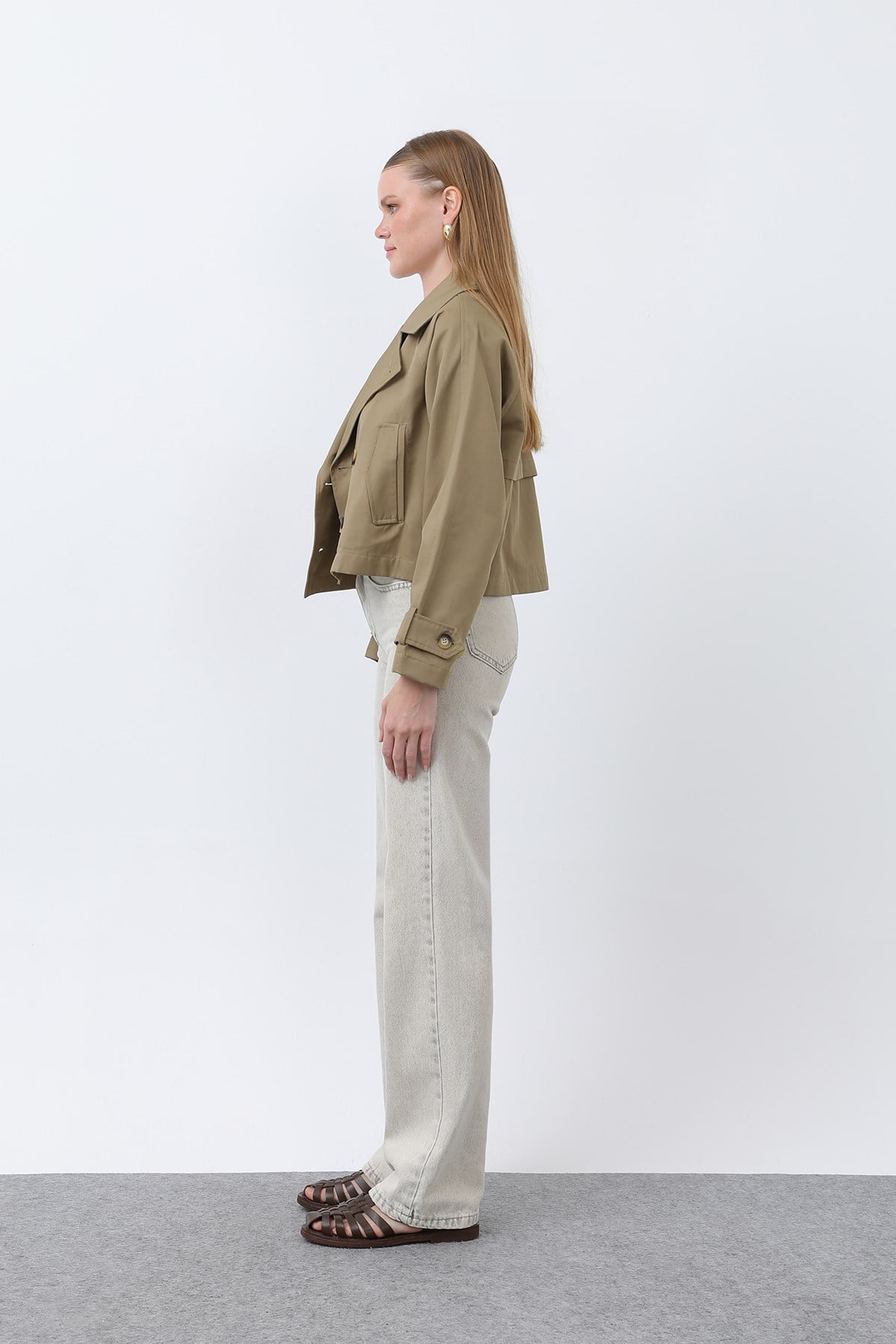 Kadın Kısa Trench - 32123TRC - Haki Trençkot Soul 