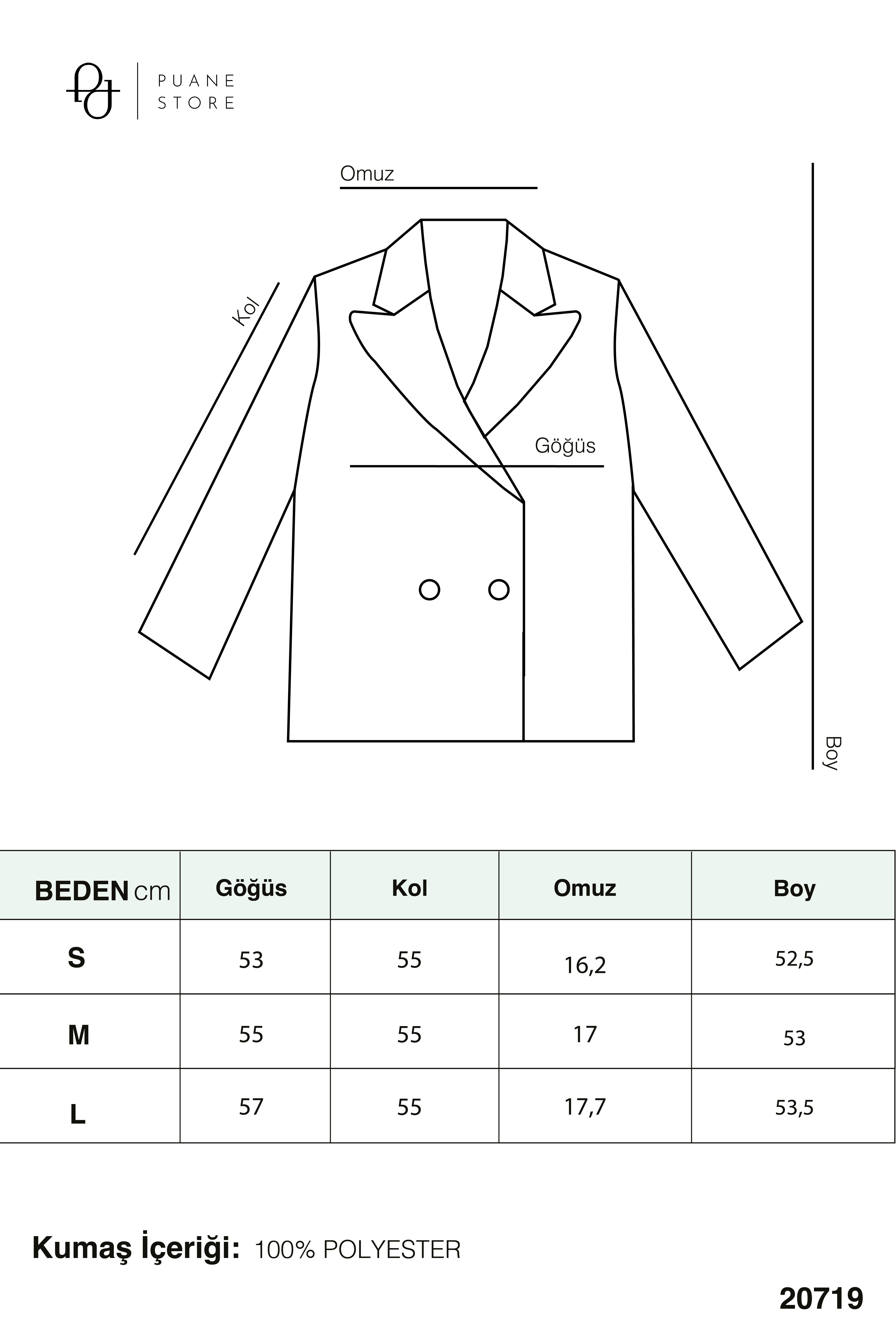 Kadın Nakış Detaylı Kısa Ceket - 20719CKT - Siyah-Bej Ceket Loreen 