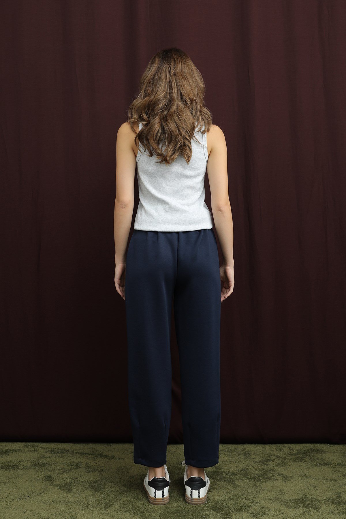 Kadın Paça Detaylı Havuç Pantolon - 18269PNT - Lacivert Pantolon Puane 