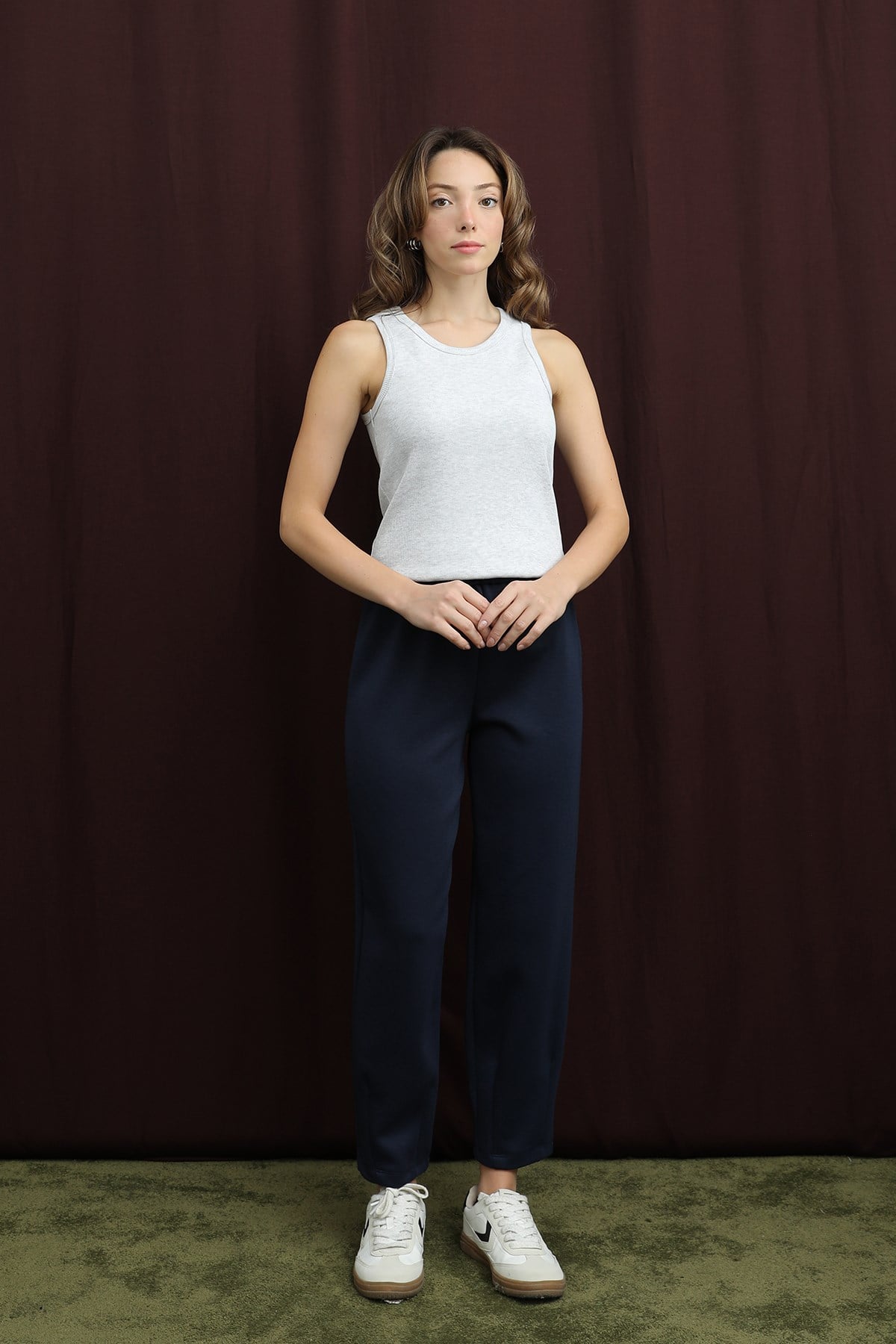 Kadın Paça Detaylı Havuç Pantolon - 18269PNT - Lacivert Pantolon Puane 
