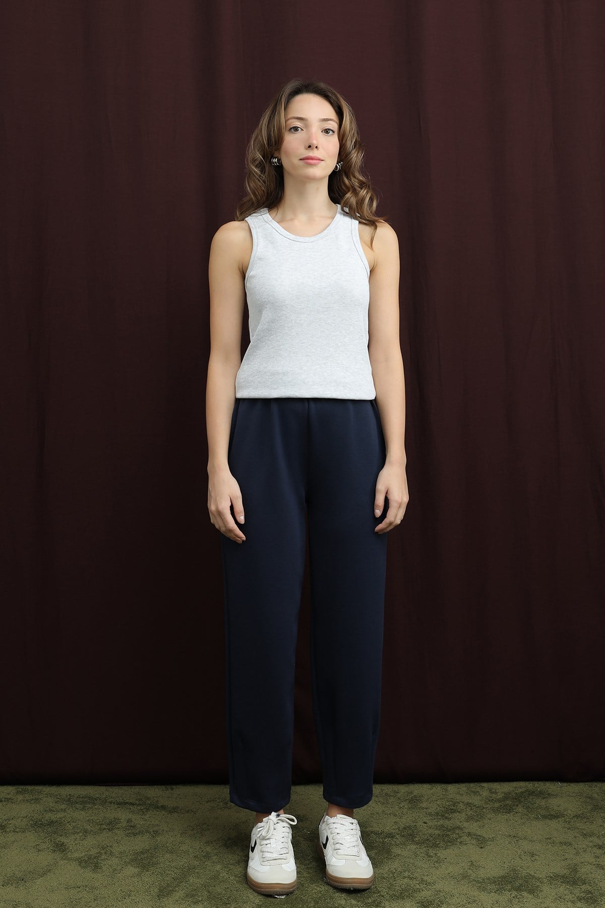 Kadın Paça Detaylı Havuç Pantolon - 18269PNT - Lacivert Pantolon Puane 