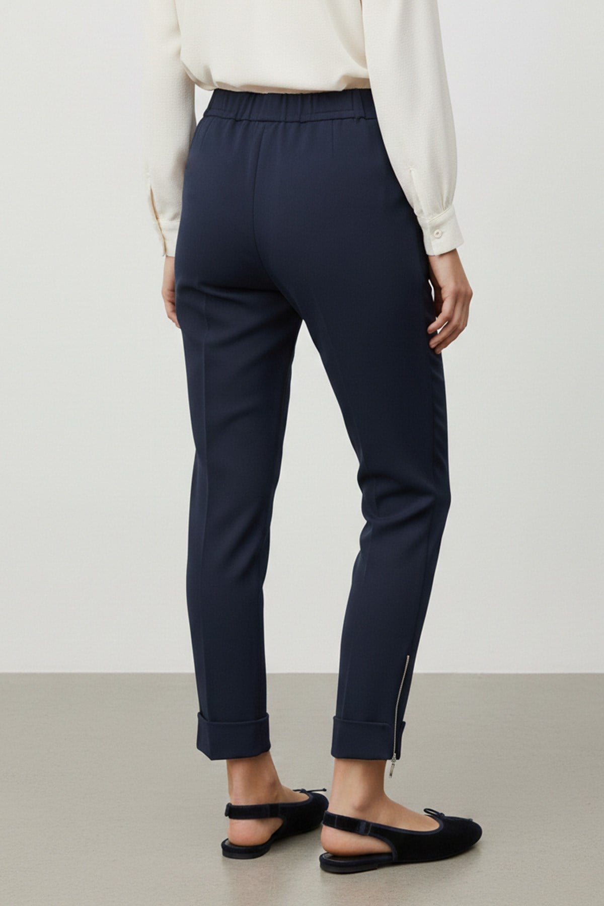 Kadın Paça Fermuar Detaylı Klasik Pantolon – 18294PNT - Lacivert Pantolon Puane 