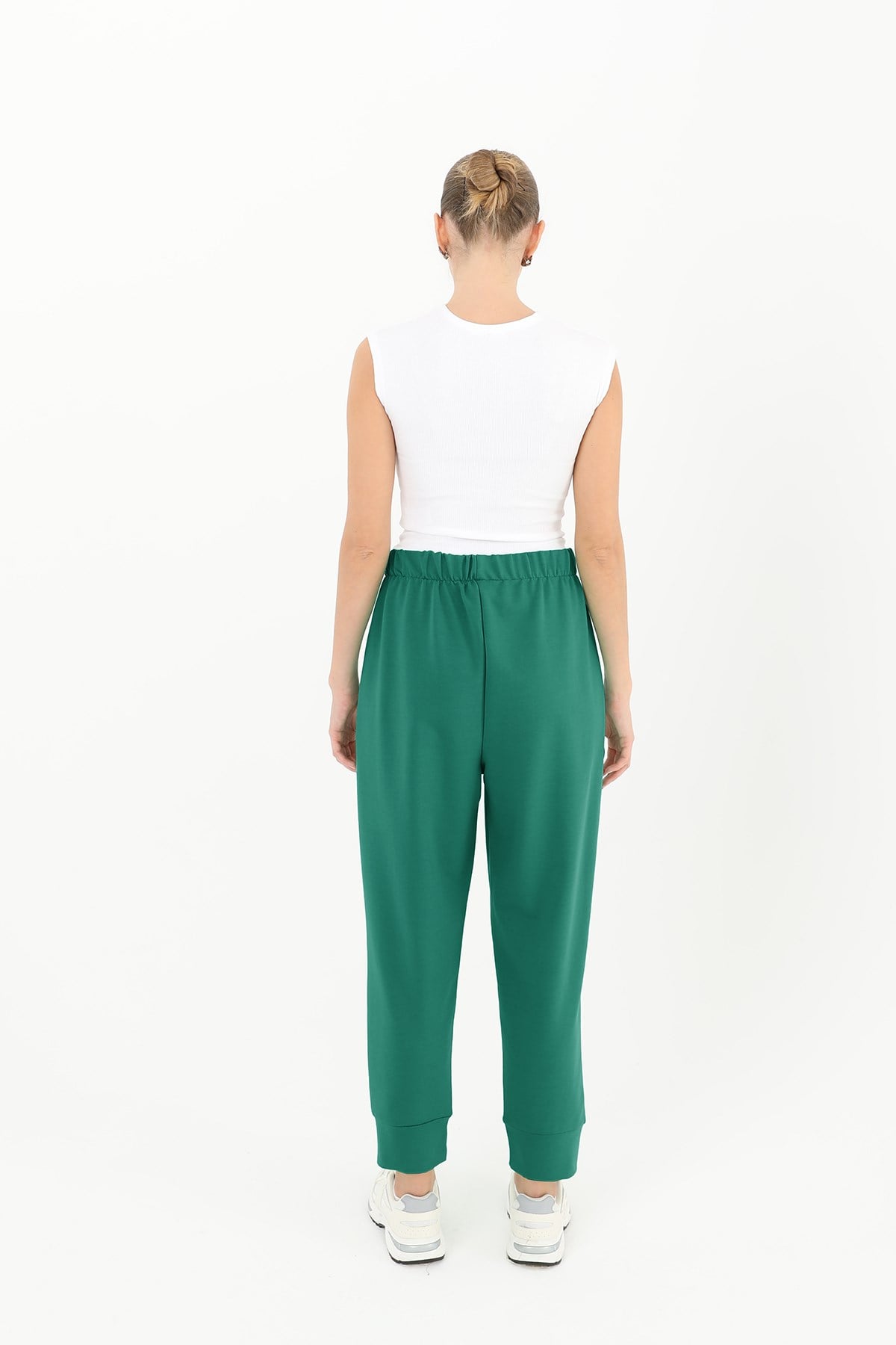 Kadın Ribana Detaylı Eşofman Altı - 30189PNT - Yeşil Pantolon Soul 