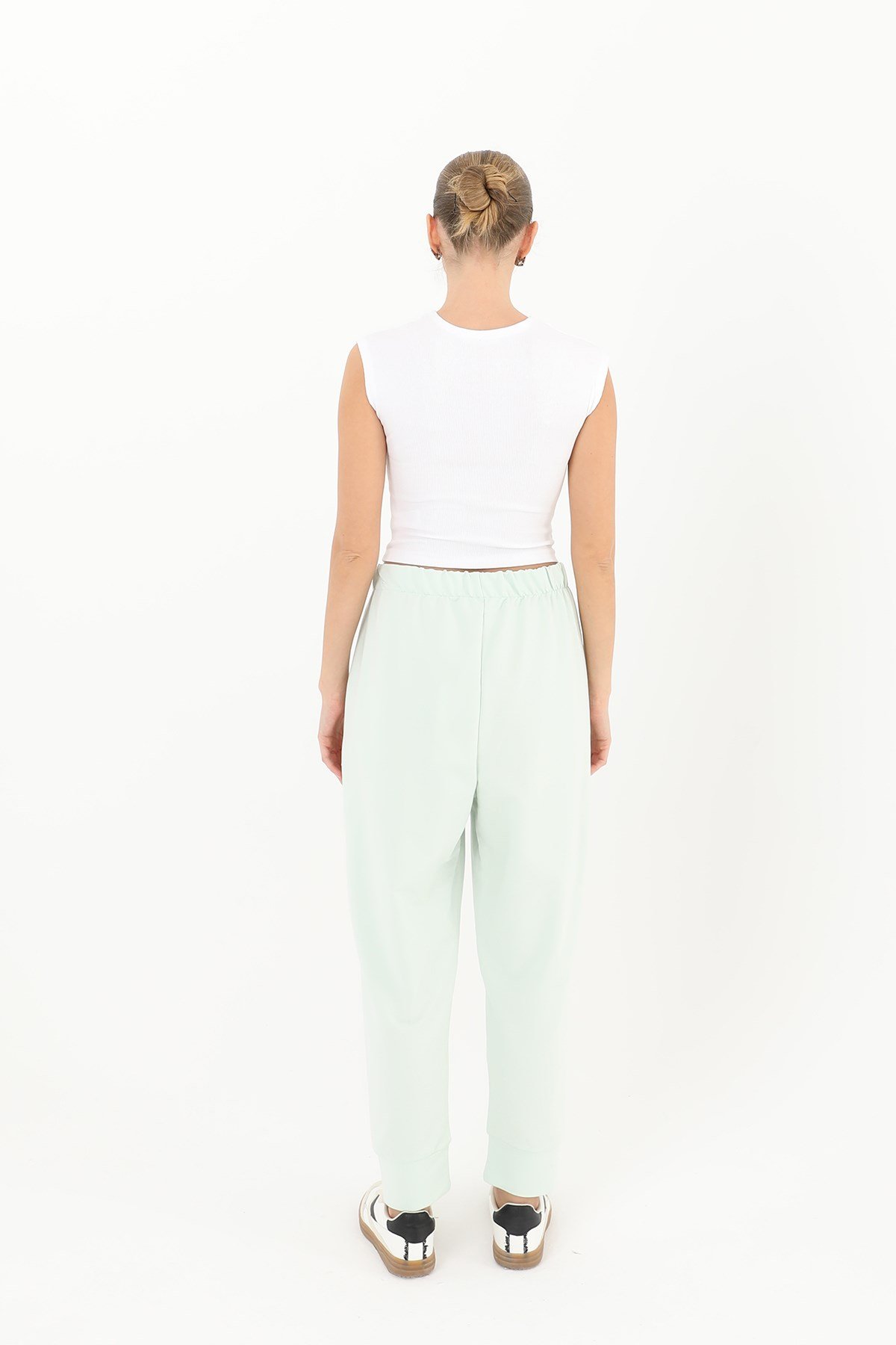 Kadın Ribana Detaylı Eşofman Altı - 30189PNT Mint Yeşili Pantolon Soul 