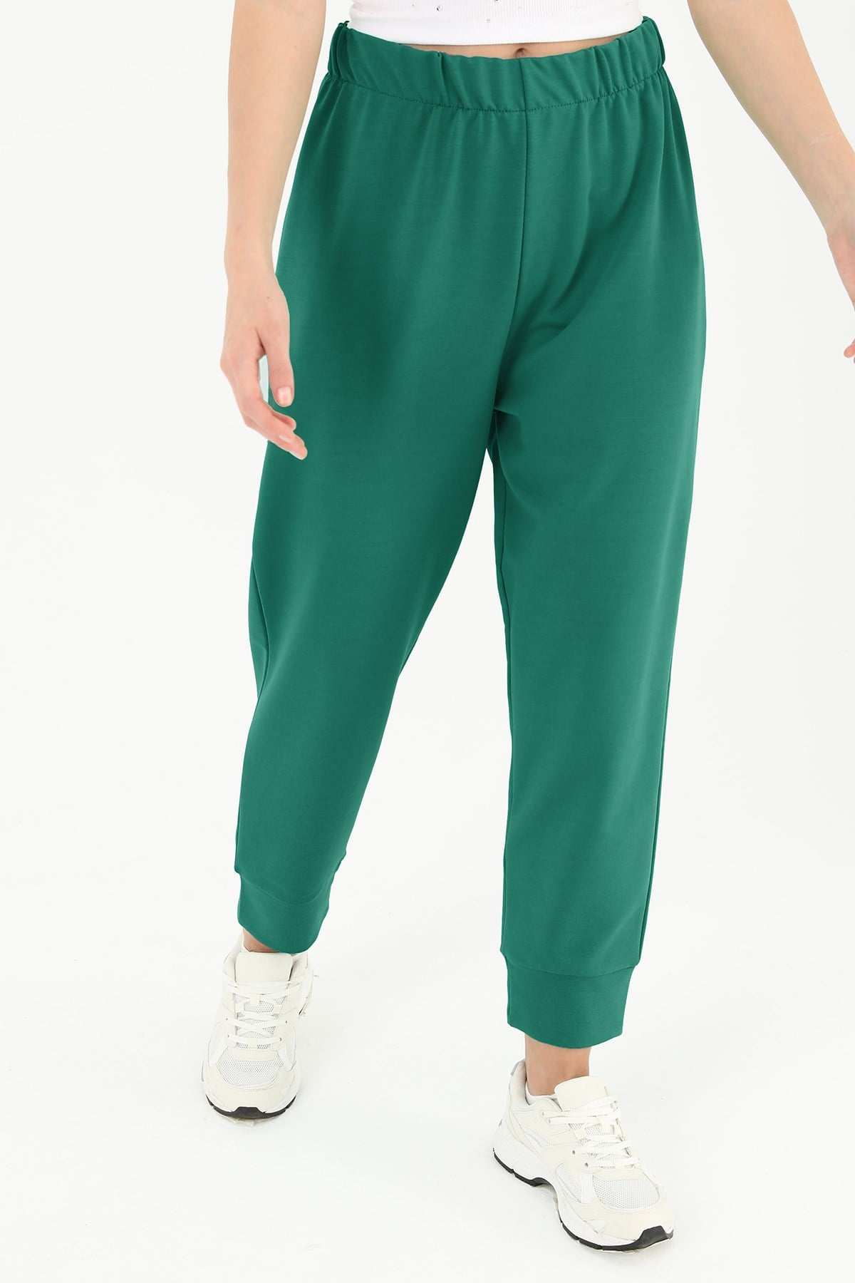 Kadın Ribana Detaylı Eşofman Altı - 30189PNT - Yeşil Pantolon Soul 