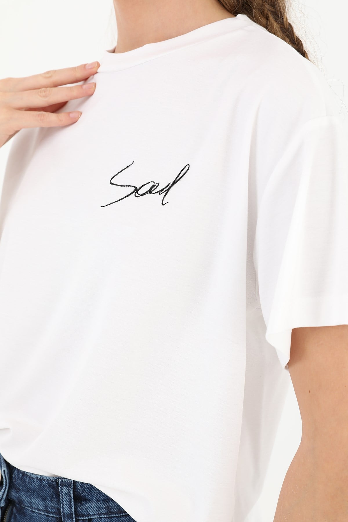 Kadın Yazı Baskılı T-Shirt  - 31995TSH - Ekru Tshirt Soul 