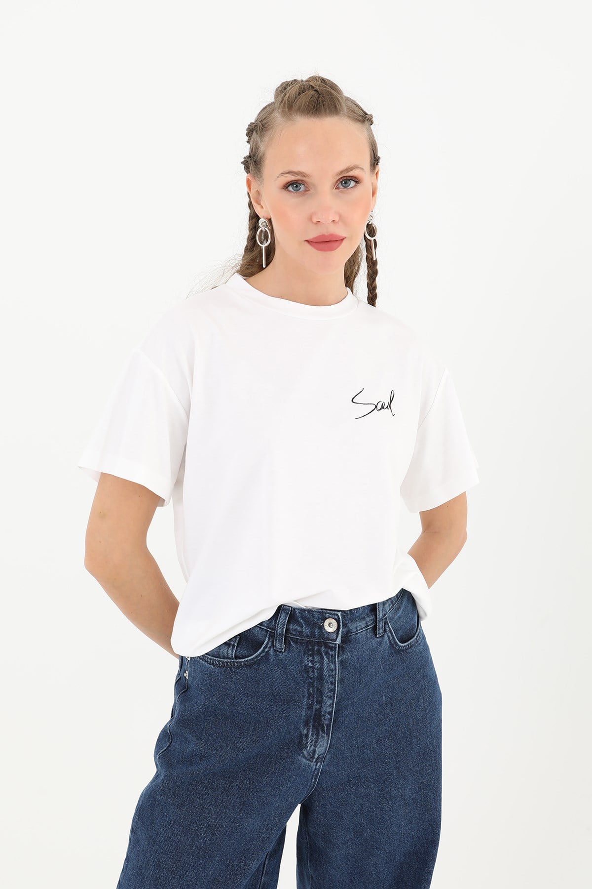 Kadın Yazı Baskılı T-Shirt  - 31995TSH - Ekru Tshirt Soul 