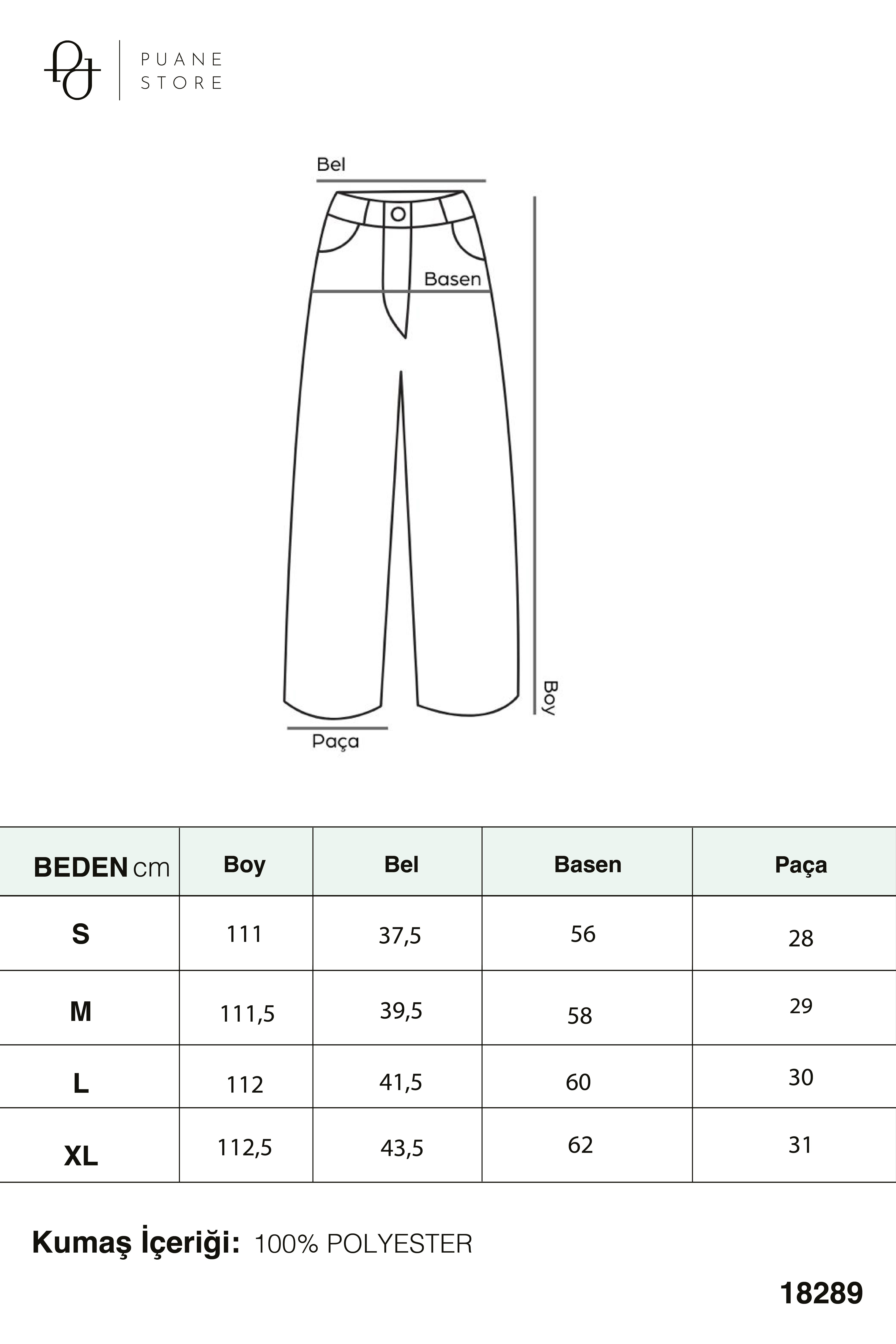 Kadın Yüksek Bel Geniş Paça Kumaş Pantolon -18289PNT - Ekru Pantolon Puane 