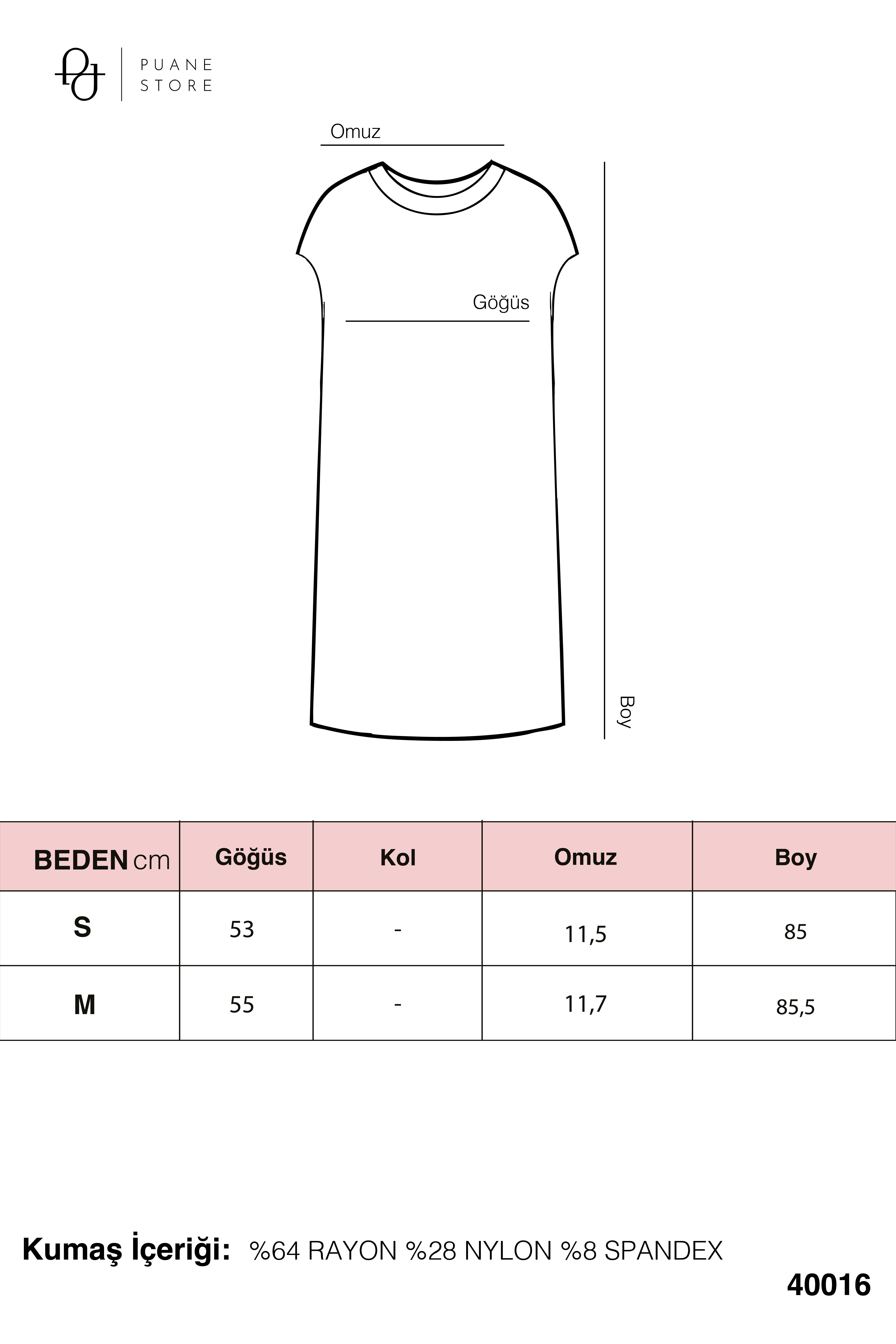 Minimal Kesim Oversize T-Shirt-40016 - Ekru Tshirt Puane 