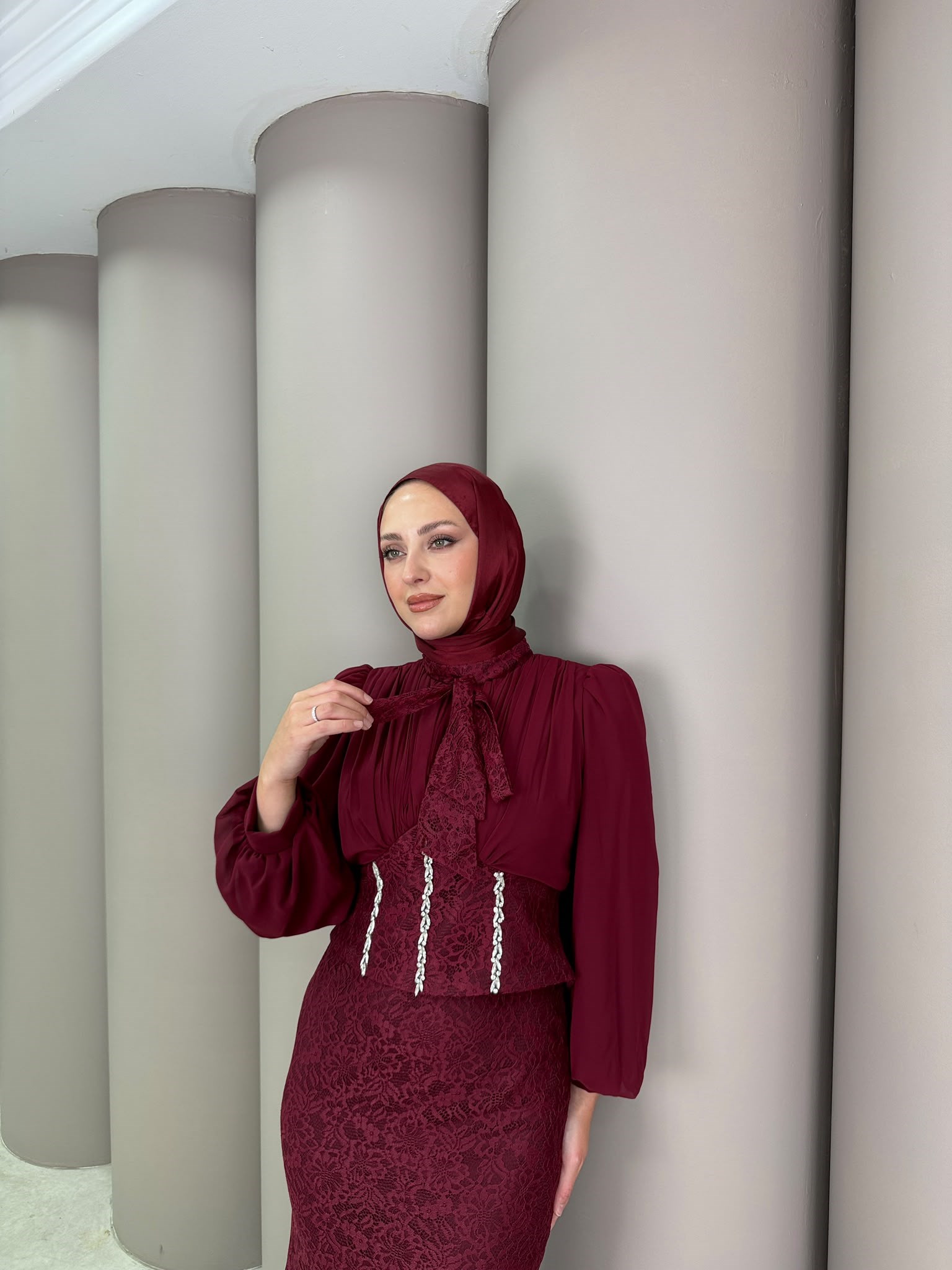 Abiye
Velvet Abiye Bordo