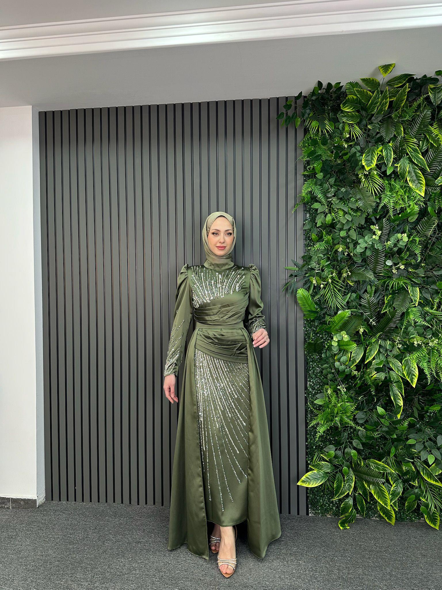 Giyim
Aylin Abiye Haki Yeşili