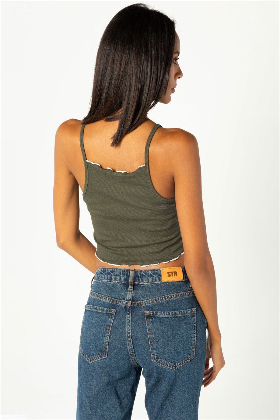 Kadın Askılı Crop Body
