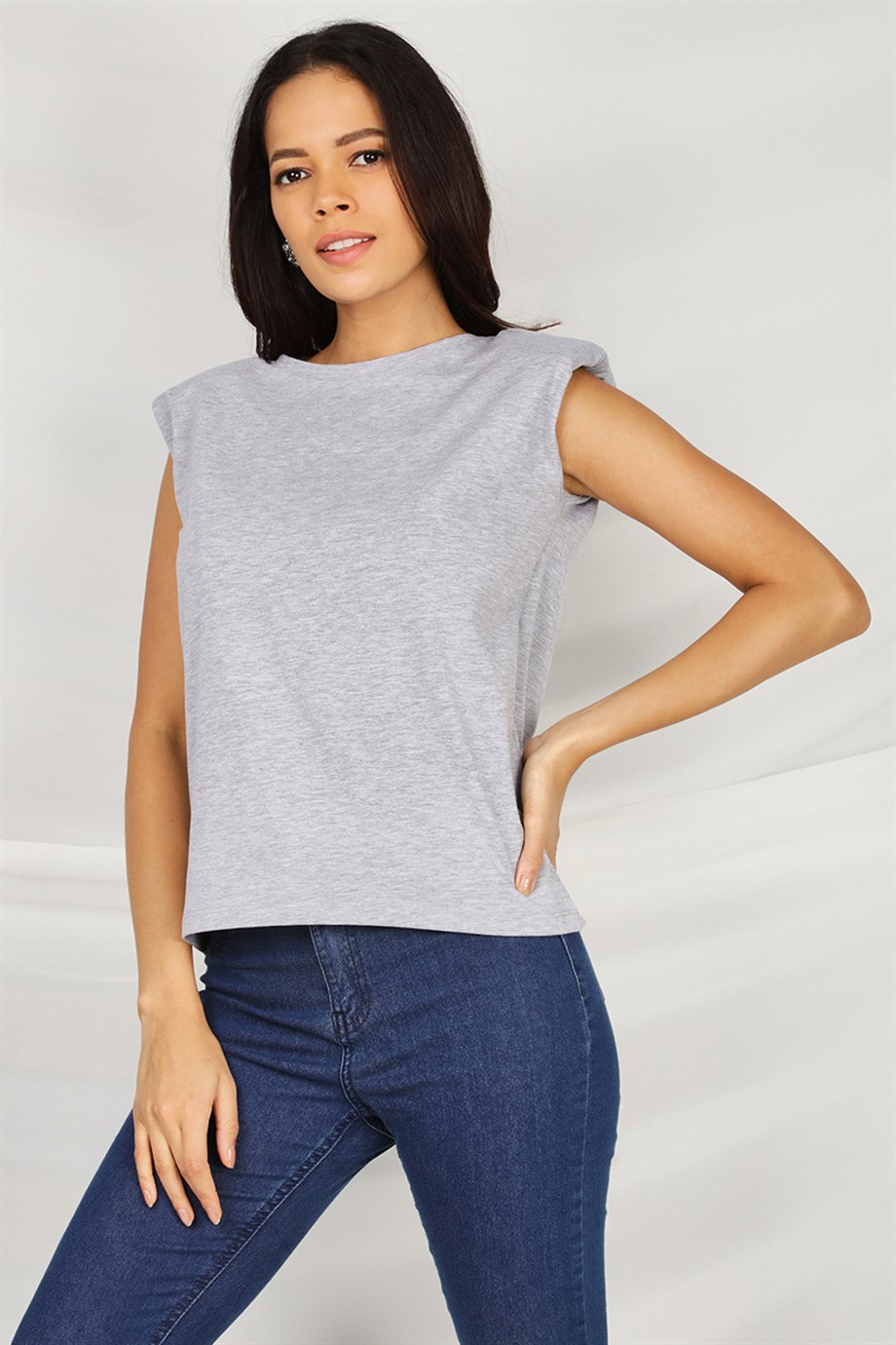 Kadın Bisiklet Yaka Vatkalı T-Shirt