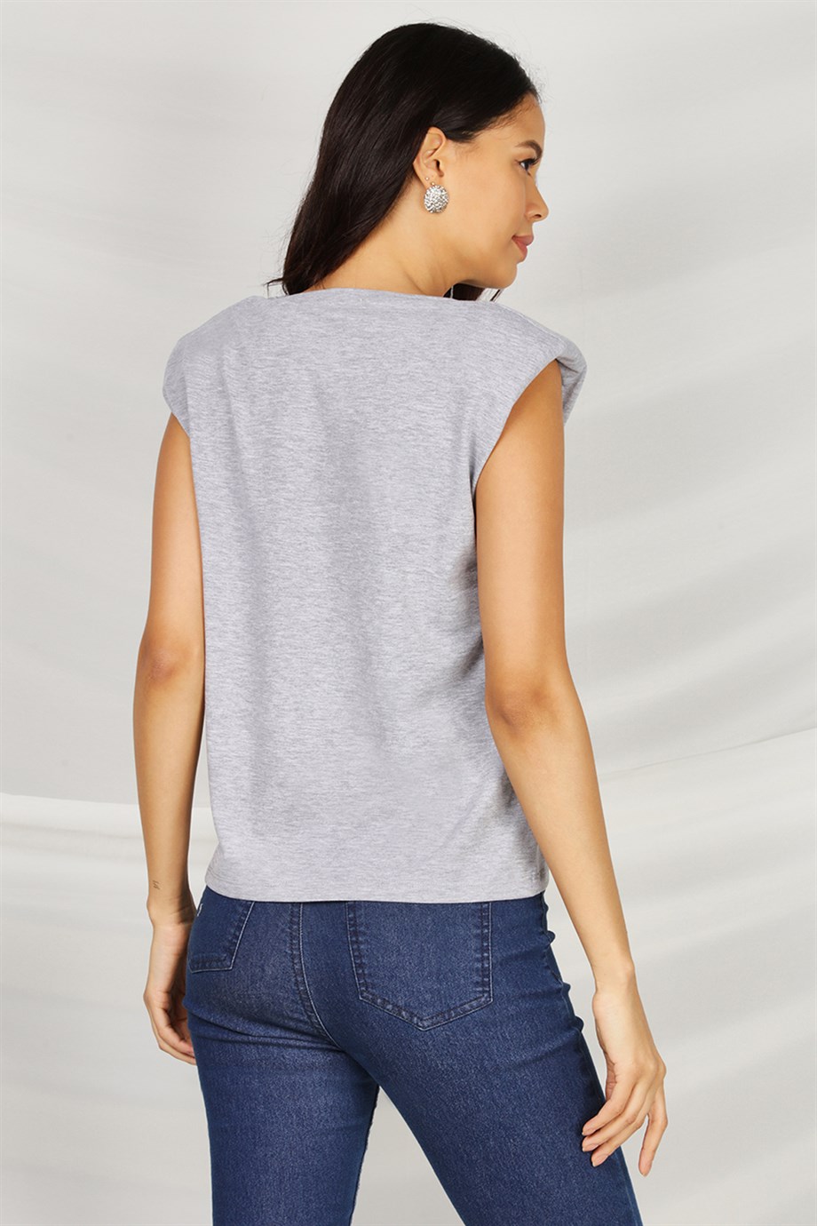 Kadın Bisiklet Yaka Vatkalı T-Shirt