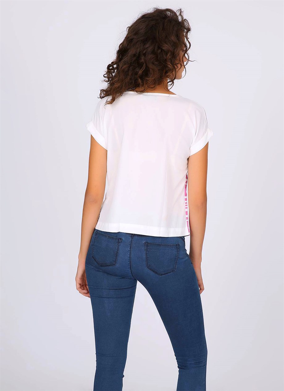 Kadın Çizgili T-Shirt