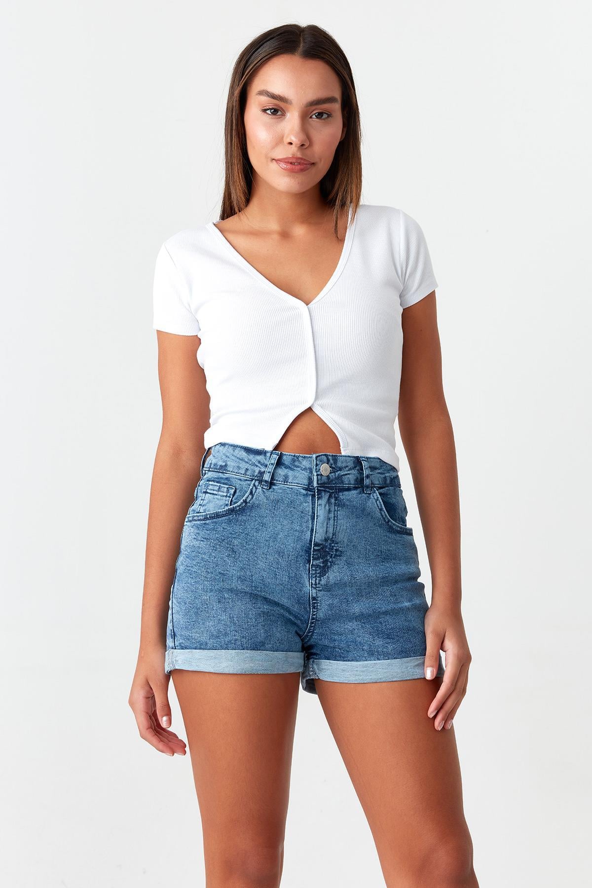 Kadın Denim Mini Şort